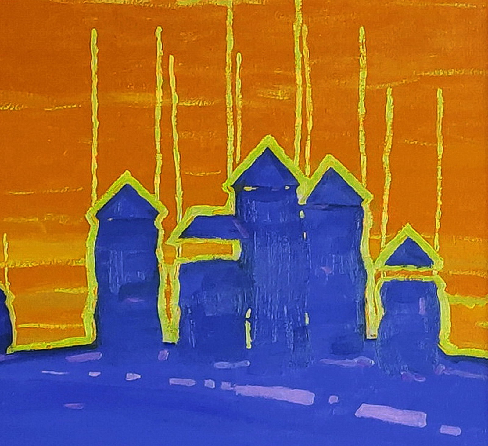 Oil painting Guard towers in the field Yaroslav Savchyn - 5
