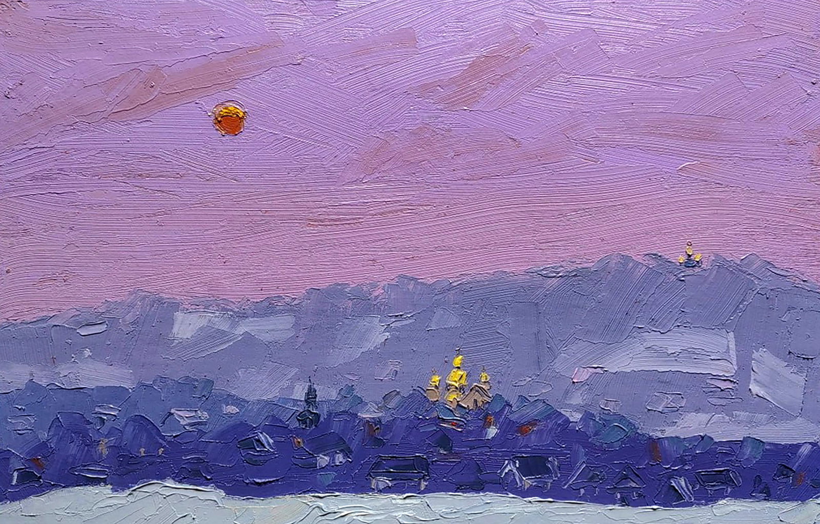 Oil painting Good news Yaroslav Savchyn: Title: Oil painting Good news Yaroslav Savchyn Description: 1SAVCH Painter: Yaroslav Savchyn Size: 25x40 cm/9.84x15.74 inches Components: oil, canvas on cardboard Original painting CONDITION: excellen