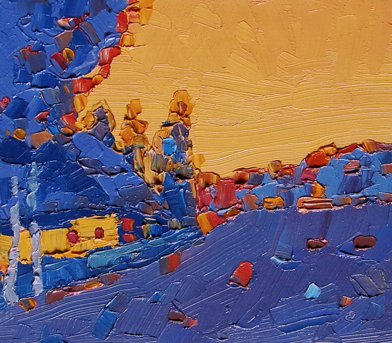 Oil painting Evening outskirts Yaroslav Savchyn: Title: Oil painting Evening outskirts Yaroslav Savchyn Description: 15SAVCH Painter: Yaroslav Savchyn Size: 15x17 cm/5.90x6.69 inches Components: oil, hardboard Original painting CONDITION: excellent 