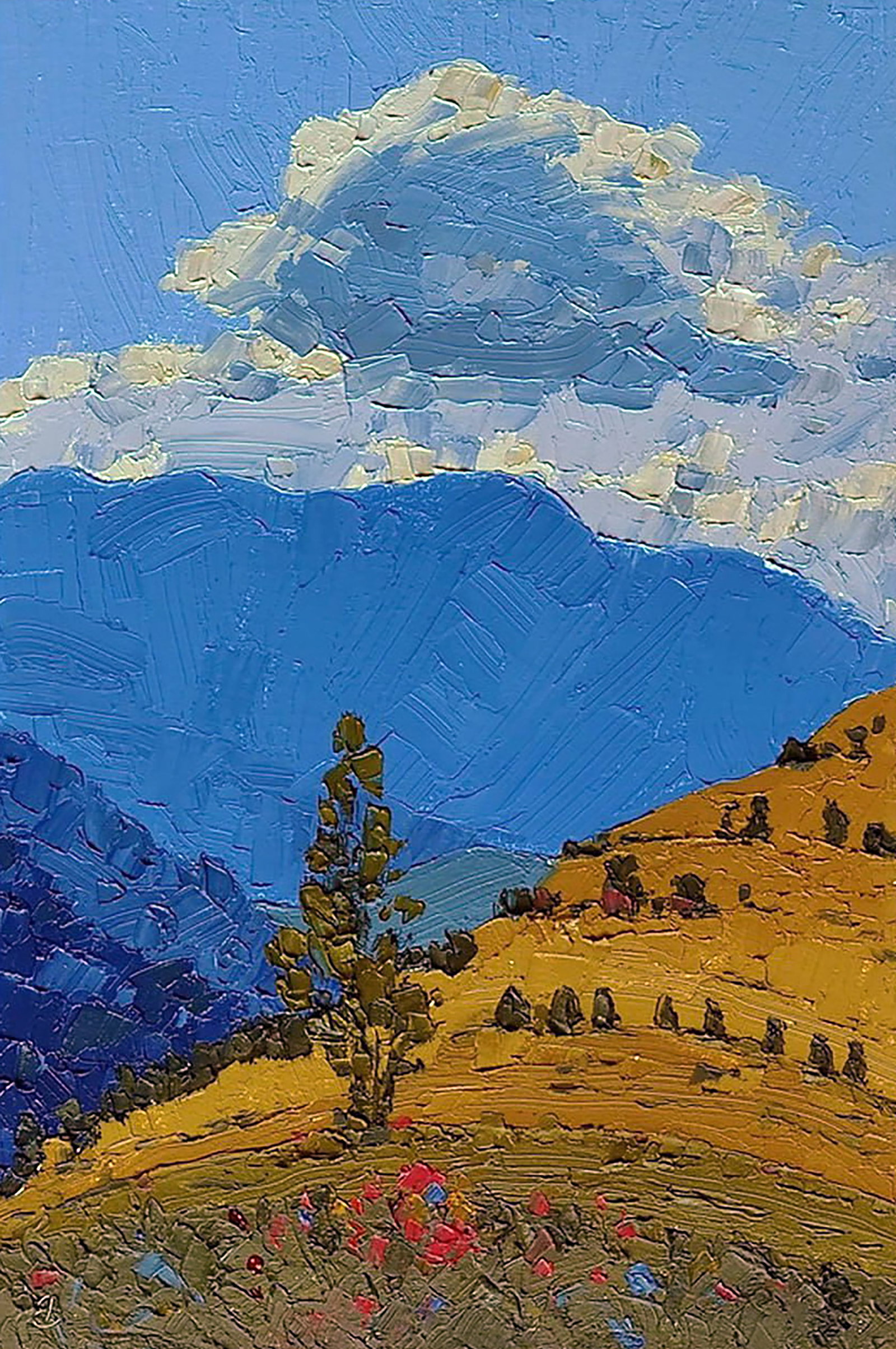 Oil painting Beyond the mountains Yaroslav Savchyn: Title: Oil painting Beyond the mountains Yaroslav Savchyn Description: 19SAVCH Painter: Yaroslav Savchyn Size: 30x20 cm/11.81x7.87 inches Components: oil, canvas on cardboard Original painting