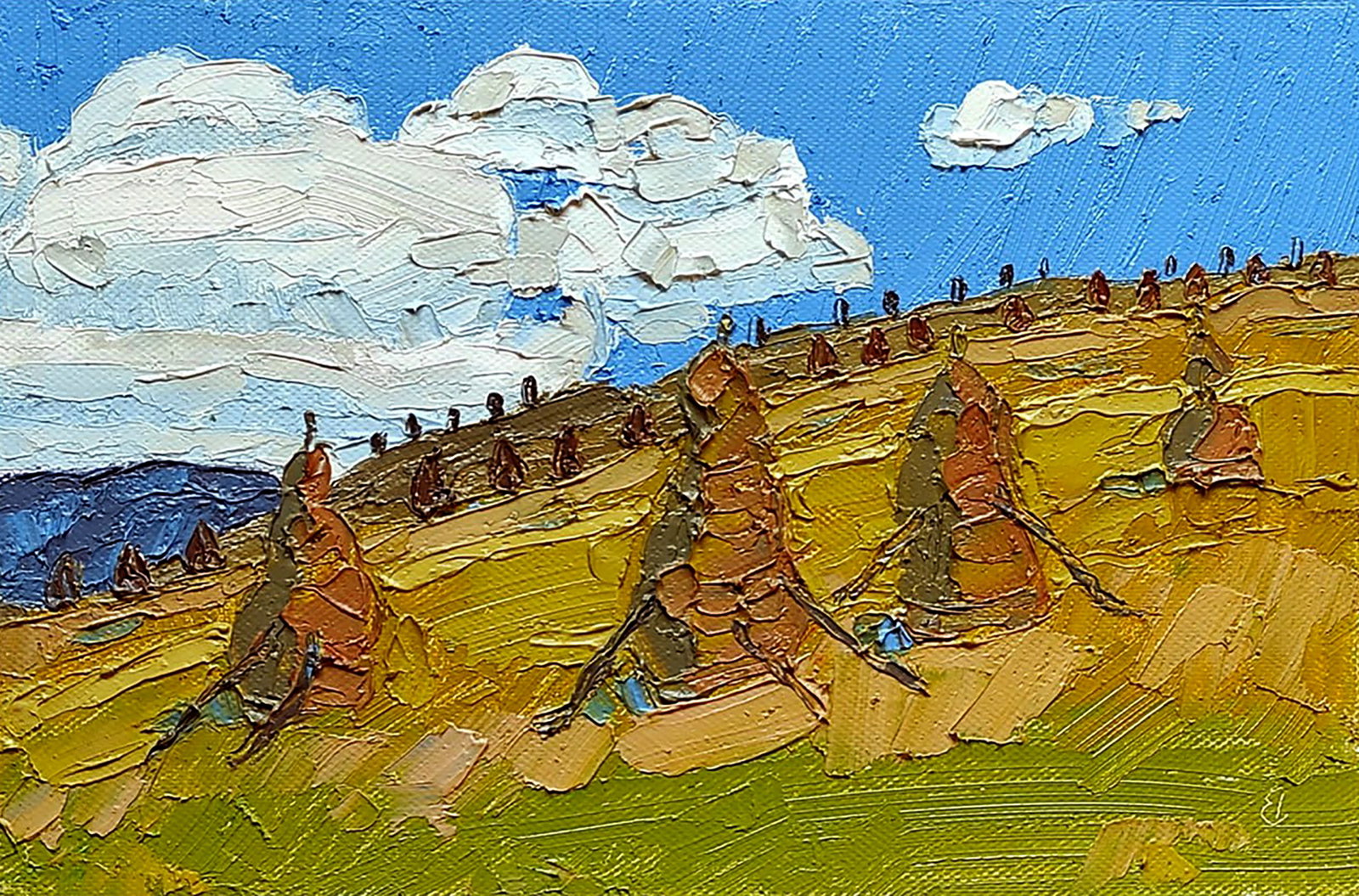 Oil painting Rural motif Yaroslav Savchyn: Title: Oil painting Rural motif Yaroslav Savchyn Description: 45SAVCH Painter: Yaroslav Savchyn Size: 14x21 cm/11.81x8.26 inches Components: oil, canvas on cardboard Original painting CONDITION: excel