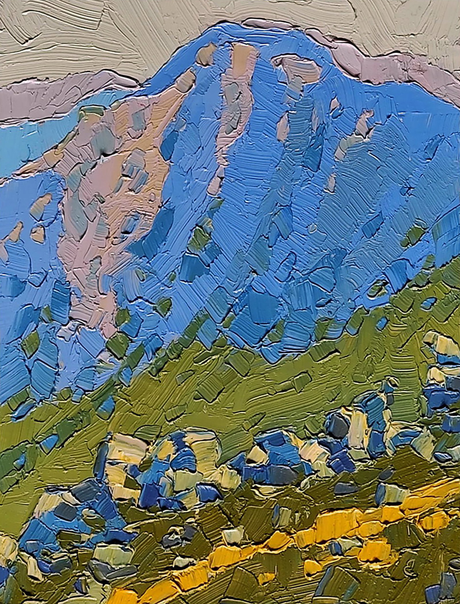 Oil painting Morning in the mountains Yaroslav Savchyn: Title: Oil painting Morning in the mountains Yaroslav Savchyn Description: 54SAVCH Painter: Yaroslav Savchyn Size: 17x13 cm/6.69x5.11 inches Components: oil, hardboard Original painting CONDITION: exc