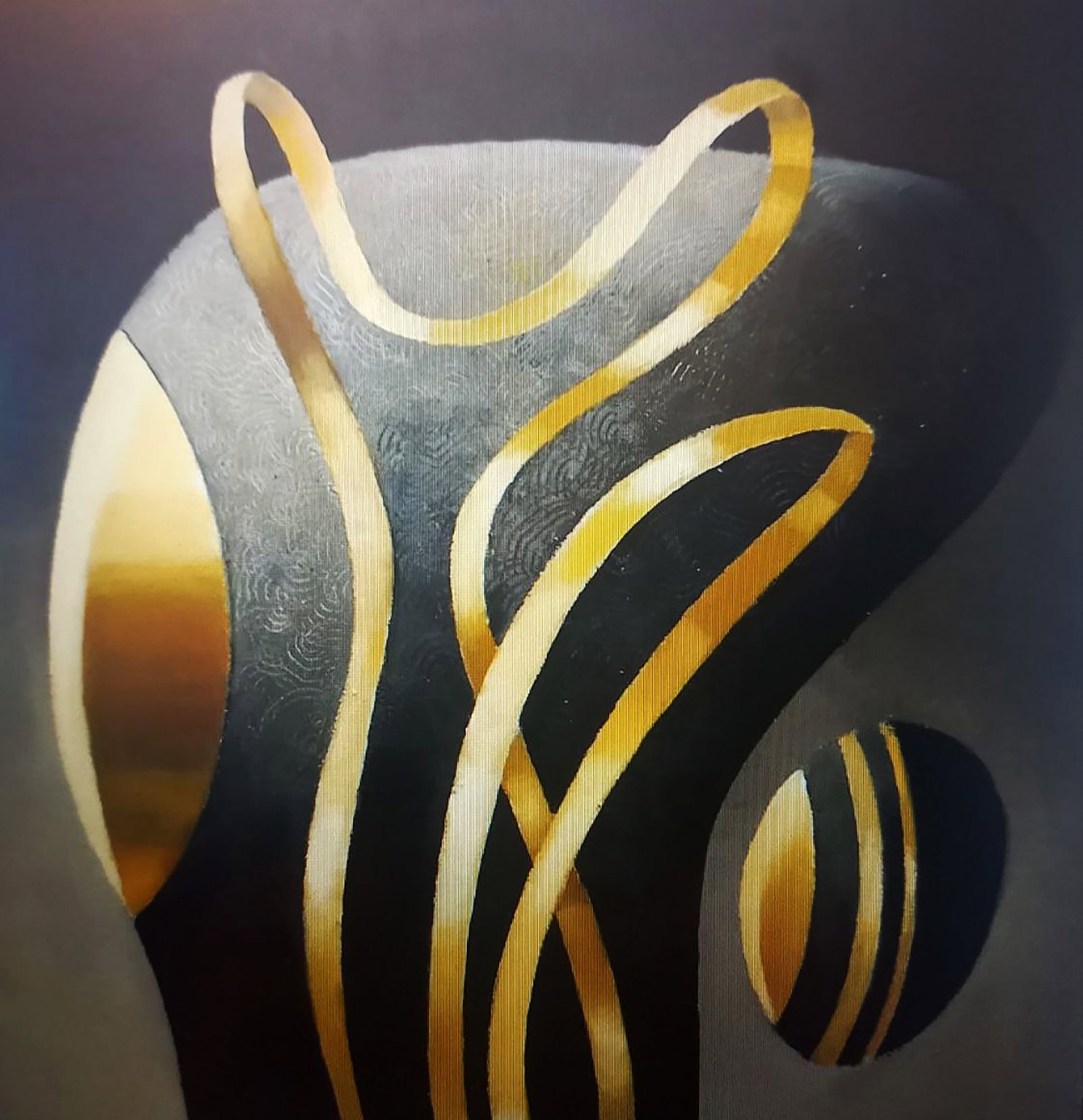 Oil painting Form with ribbon Alexander Strashevich: Title: Oil painting Form with ribbon Alexander Strashevich Description: 75STRASH Painter: Alexander Strashevich Size: 50x50 cm/19.68x19.68 inches Components: oil, cardboard Original painting