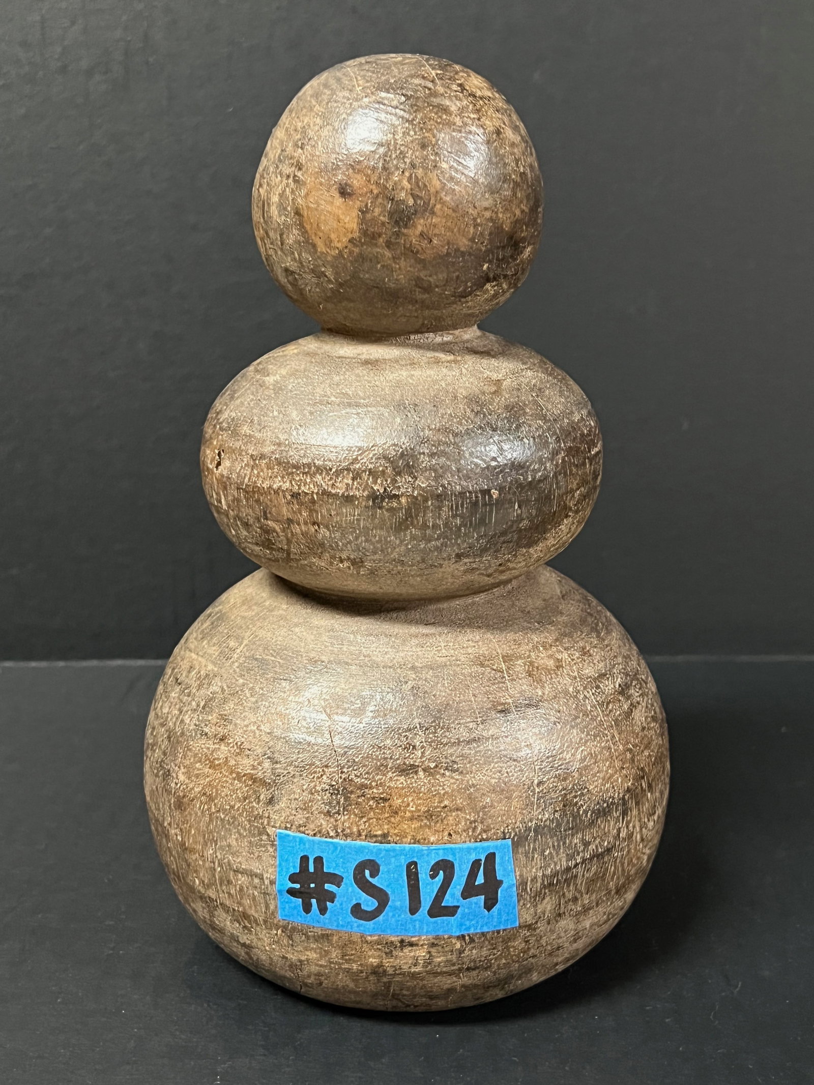 Carved Wooden Snowman Sculpture - 5