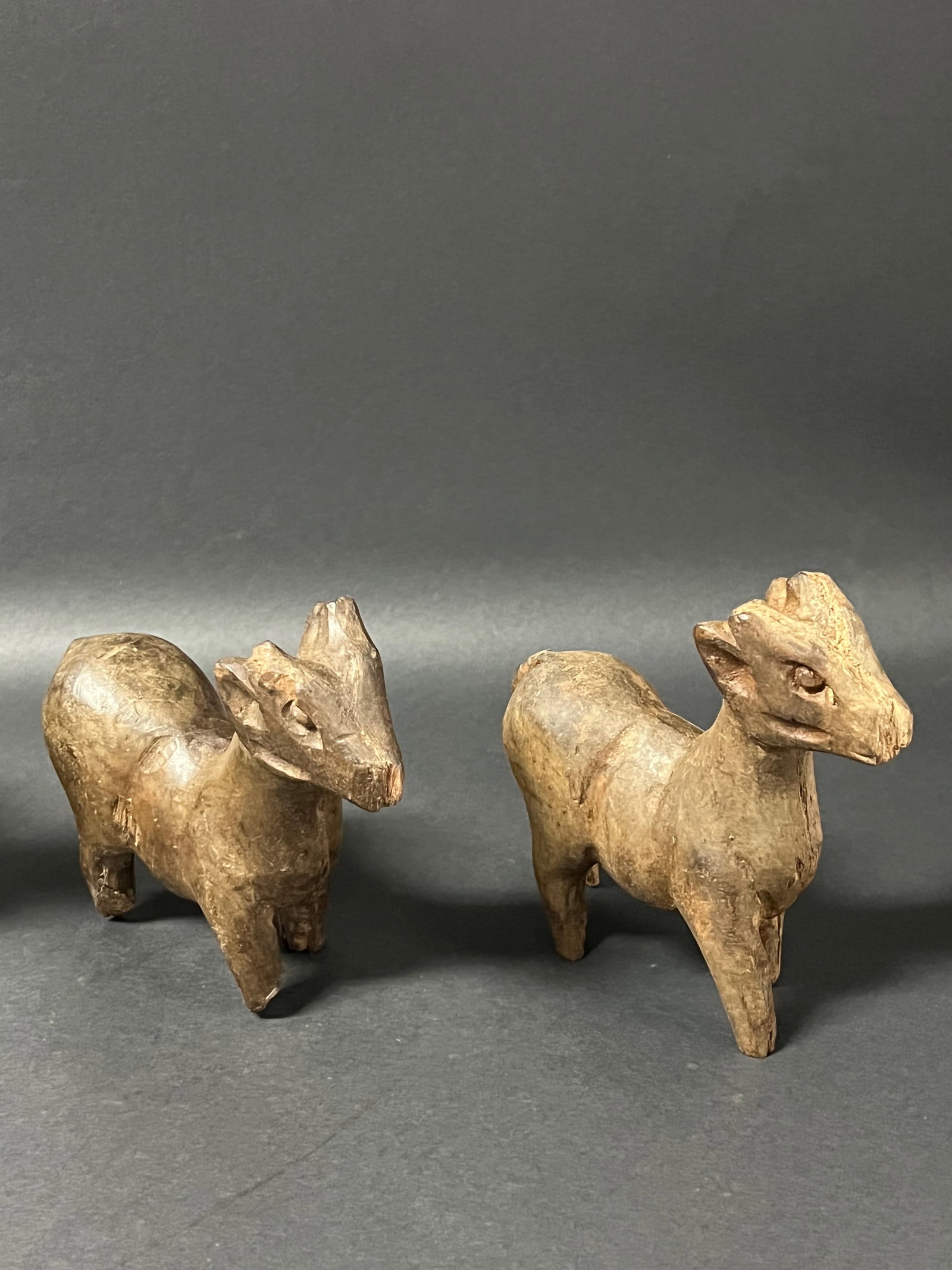 Carved Wooden Deer Sculpture Lot of 5 - 2