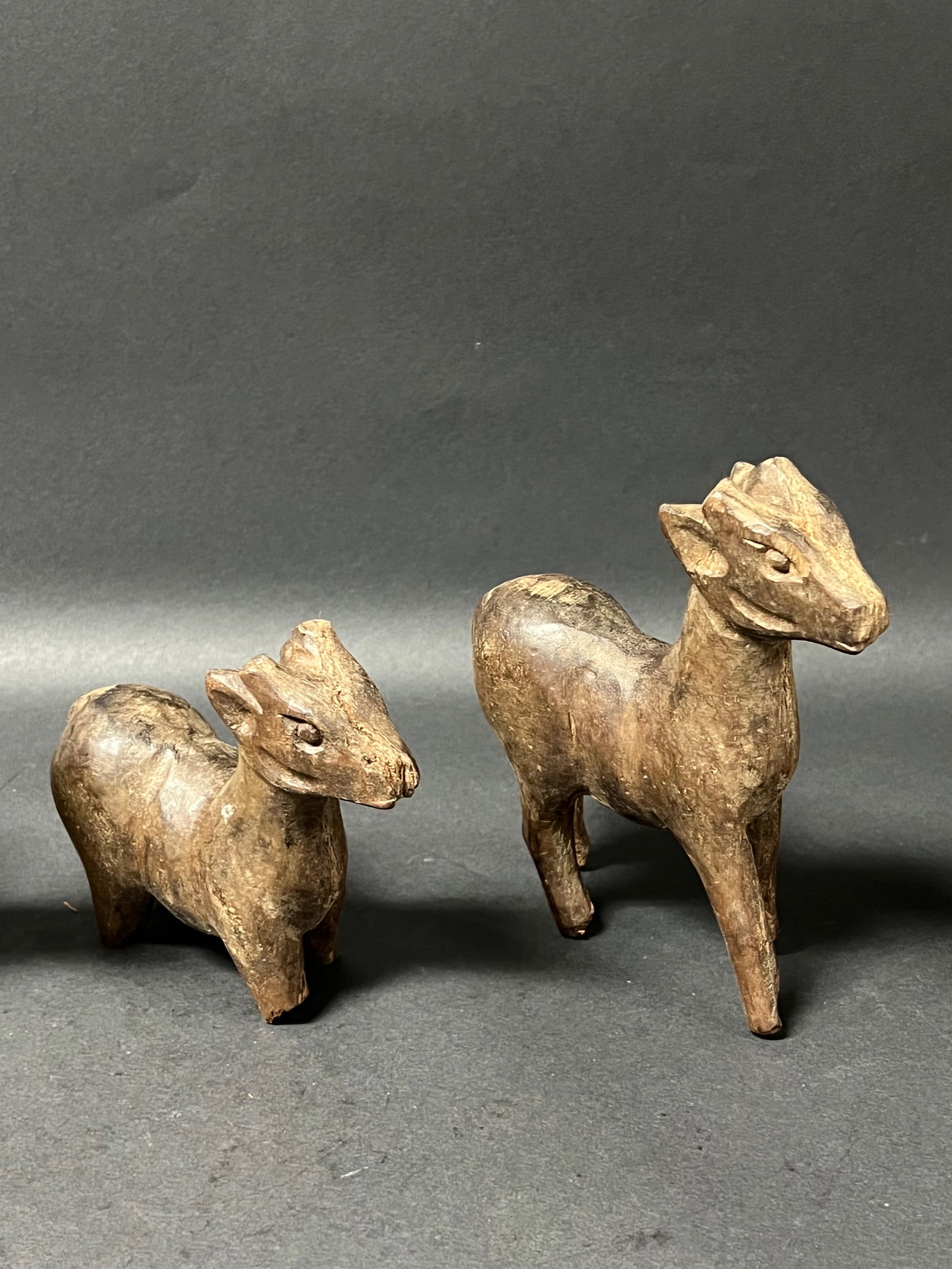 Carved Wooden Deer Sculpture Lot of 5 - 4