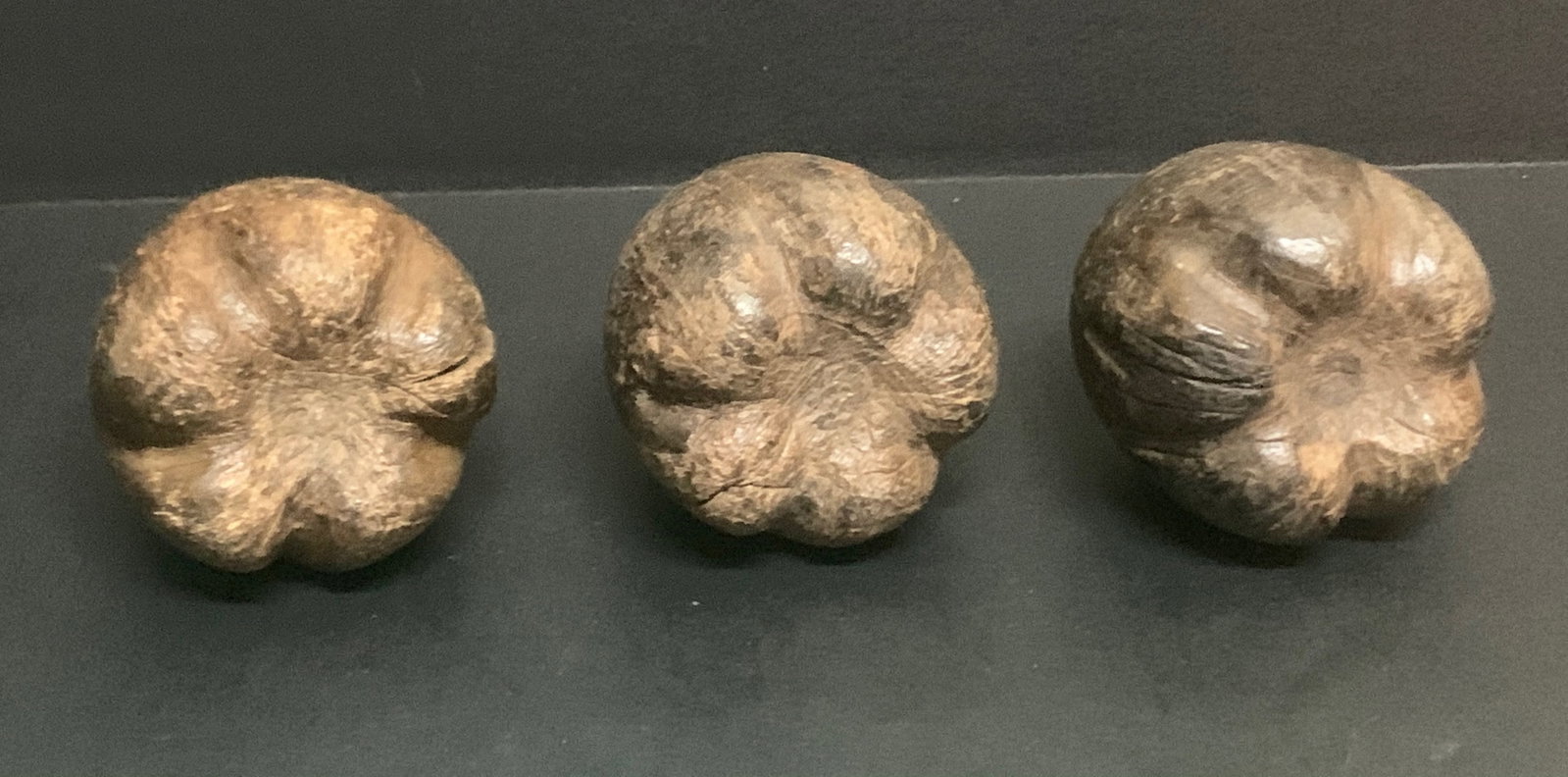 Carved Wooden Fruit Apple Sculpture Lot of 3 - 6