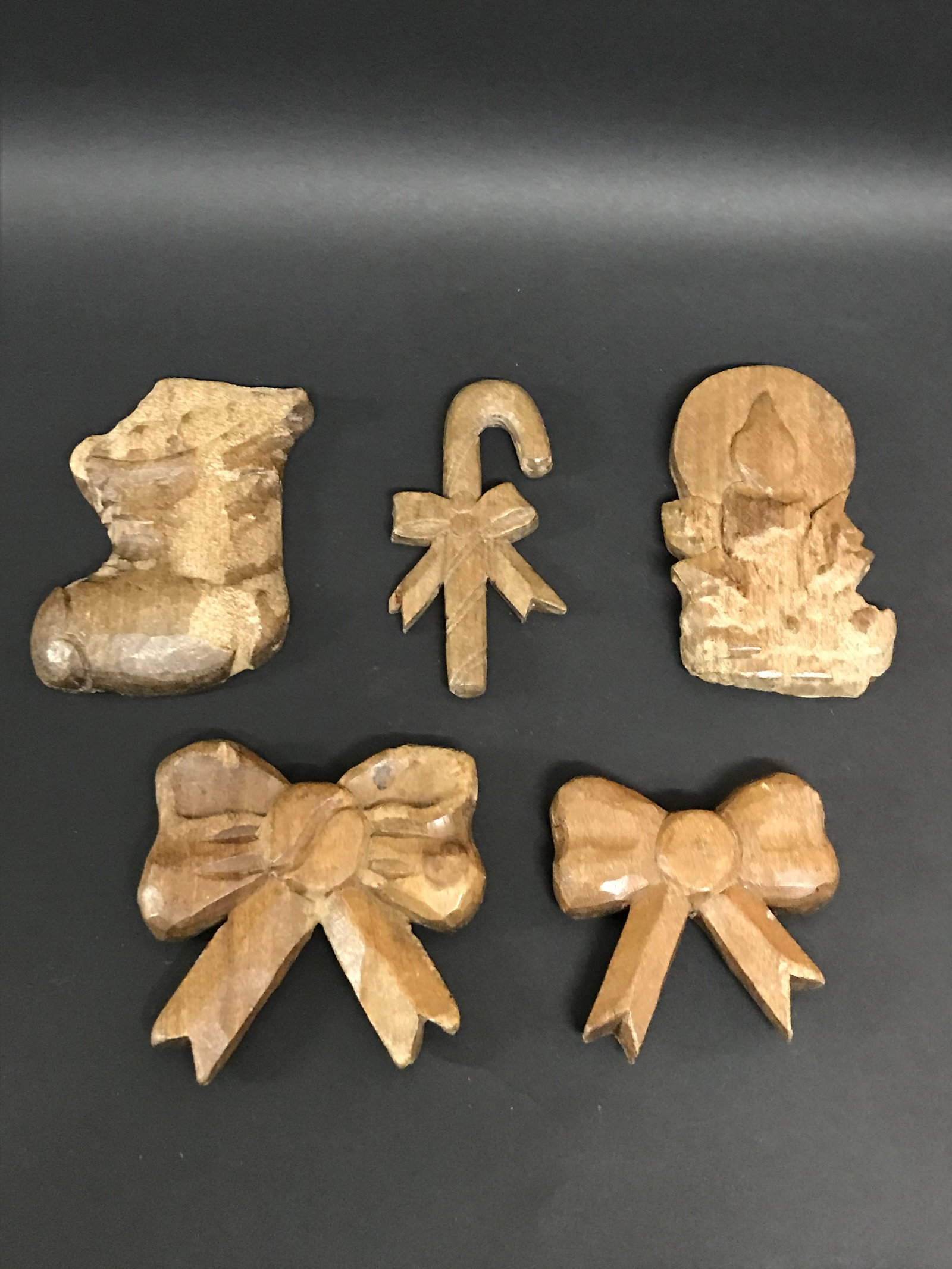 Carved Wooden Christmas Tree Ornaments Sculpture - 4