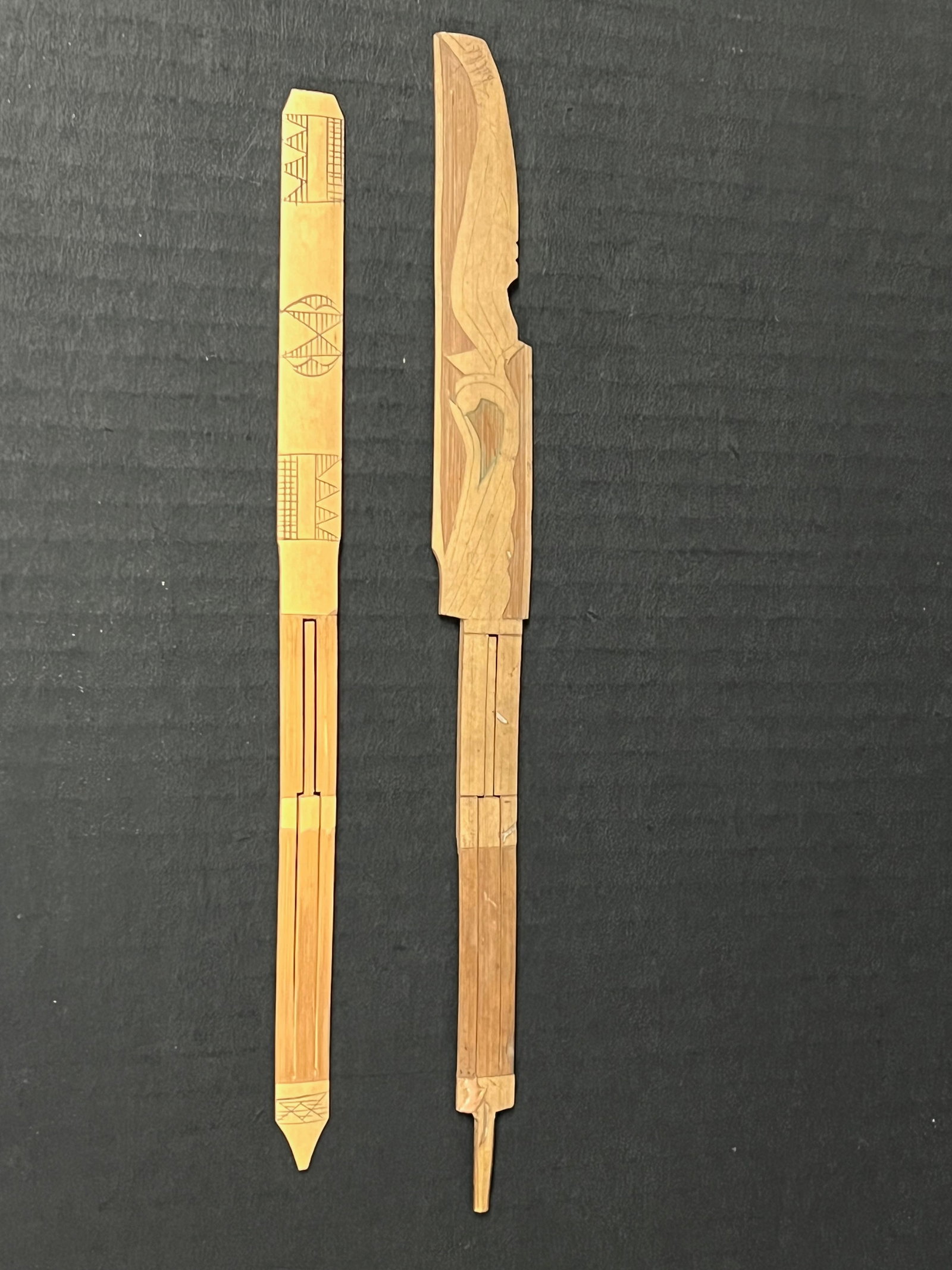 Carved Bamboo Mouth Harp Instrument: Title: Carved Bamboo Mouth Harp Instrument Description: Philippine Art Carved Bamboo Mouth Harp Instrument Date/Period: Late 20th Century Materials: Bamboo Size: 11" h x 1" w Reserve: $80.00