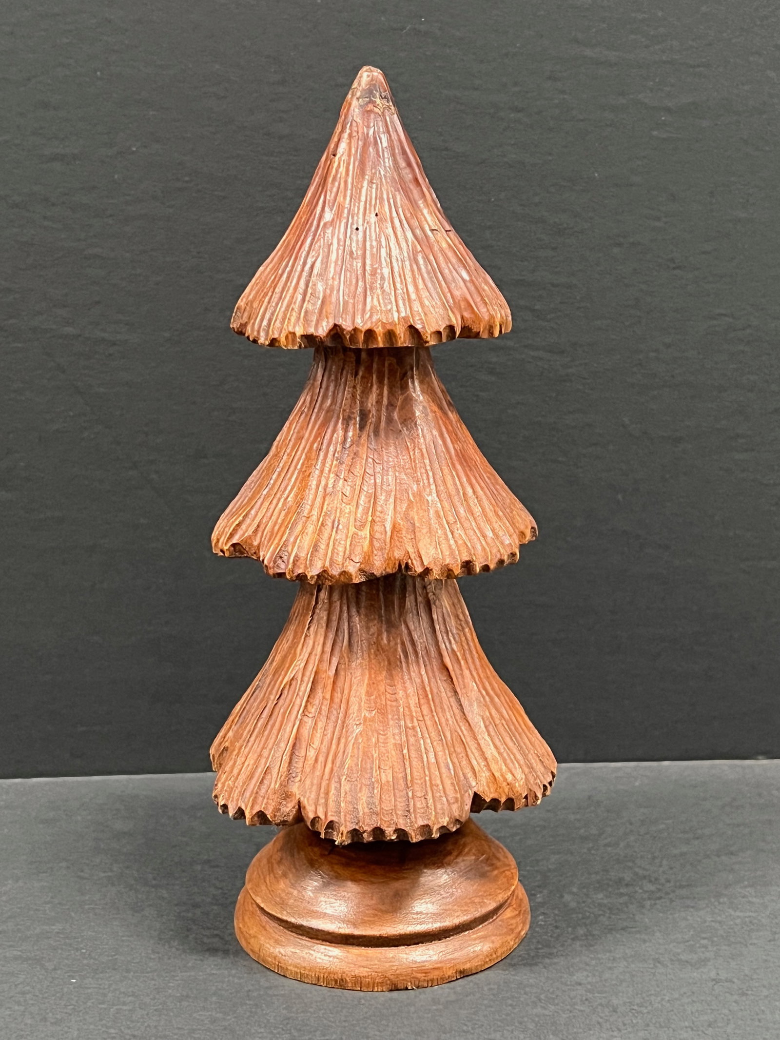 Carved Wood Christmas Tree Sculpture - 4