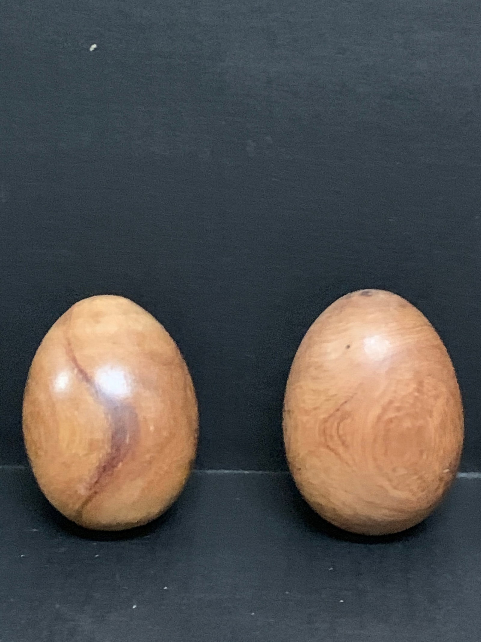 Carved Wood Easter Egg Sculpture Lot of 4 - 2