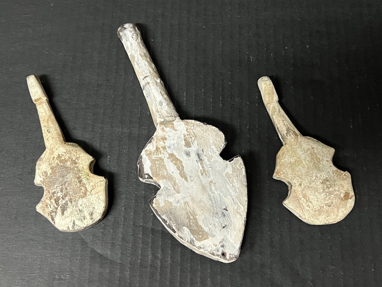 Carved Wood Miniature Guitar Instrument Lot of 3 - 5