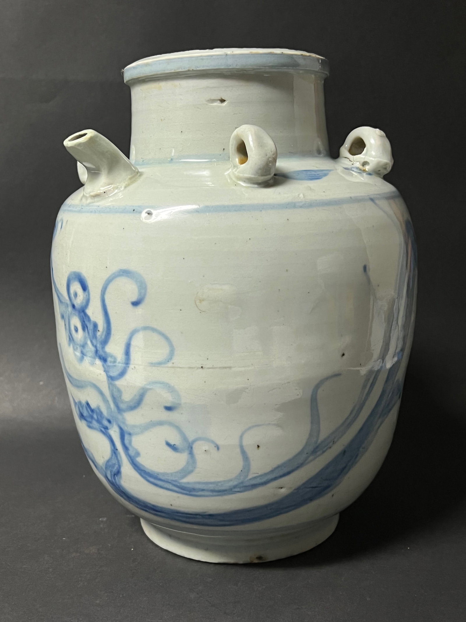 Chinese Porcelain Blue and White Oil Pot - 4
