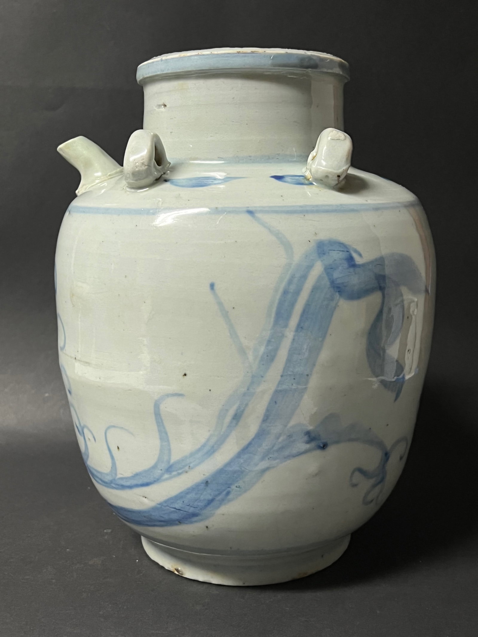 Chinese Porcelain Blue and White Oil Pot - 5