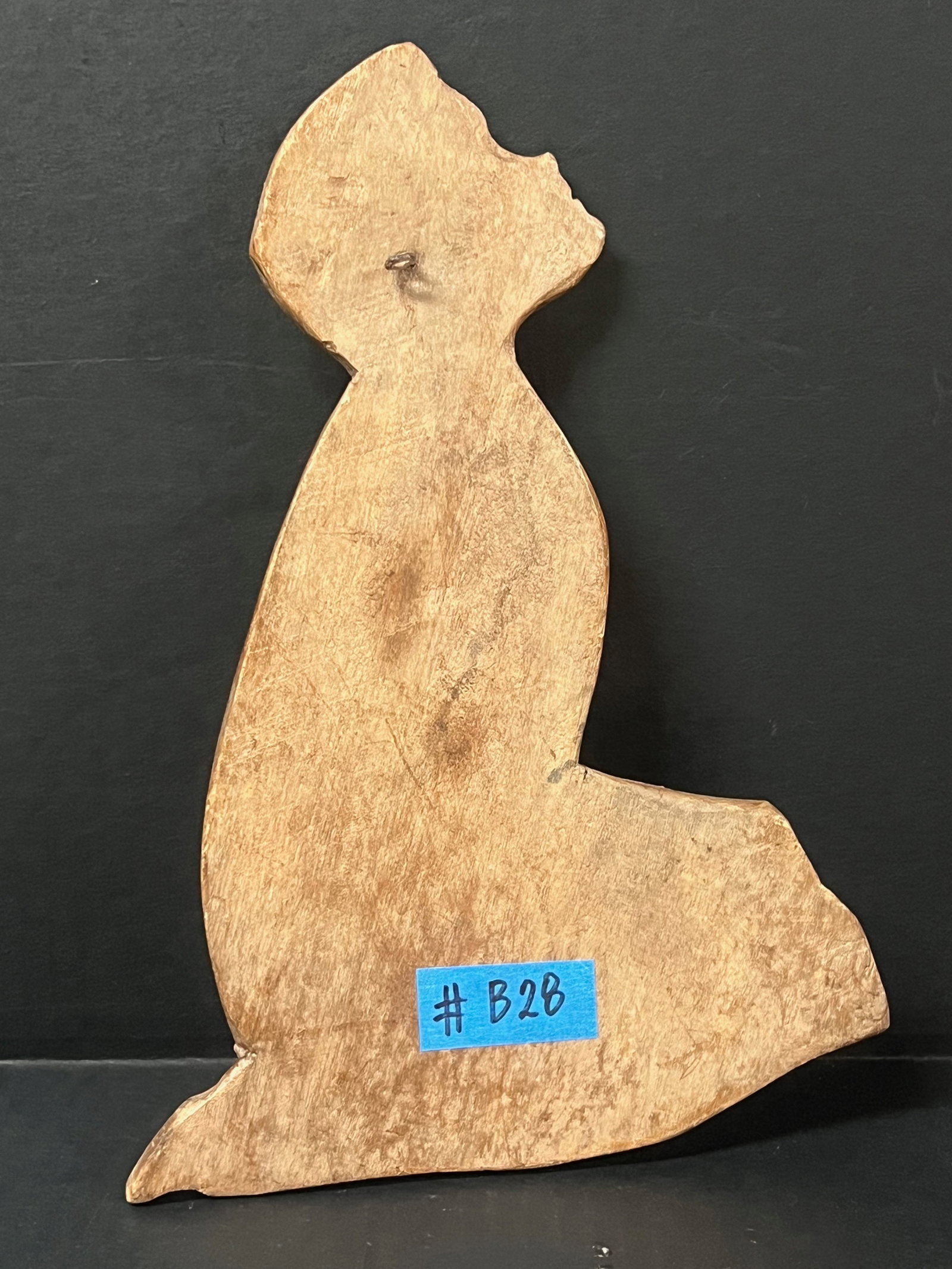 Carved Wooden Praying Boy Sculpture - 7
