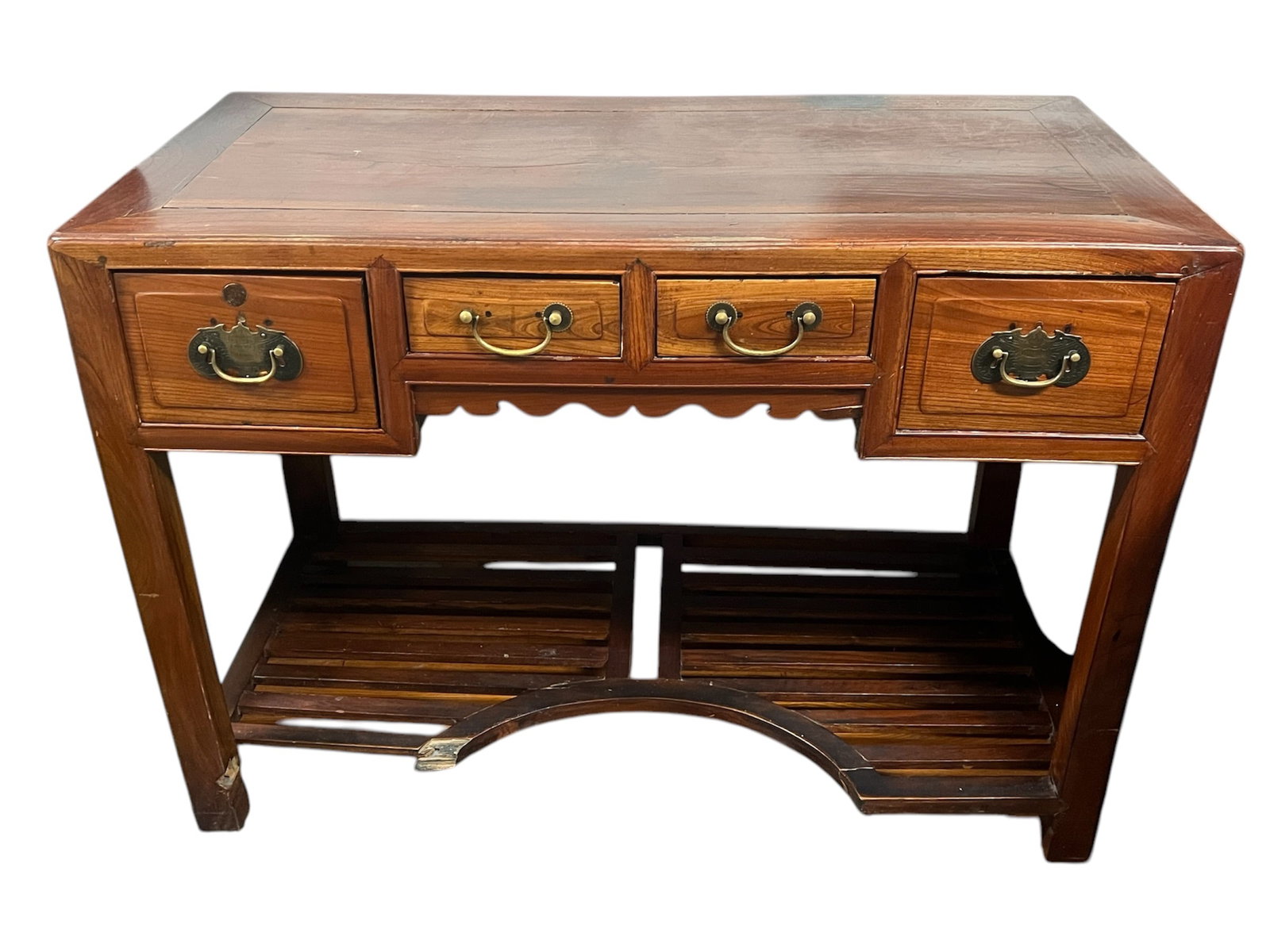 Chinese Carved Wooden Writing Desk - 3