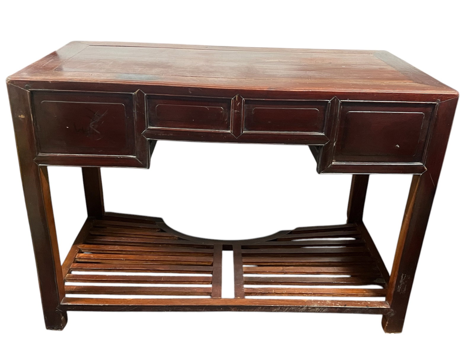 Chinese Carved Wooden Writing Desk - 5