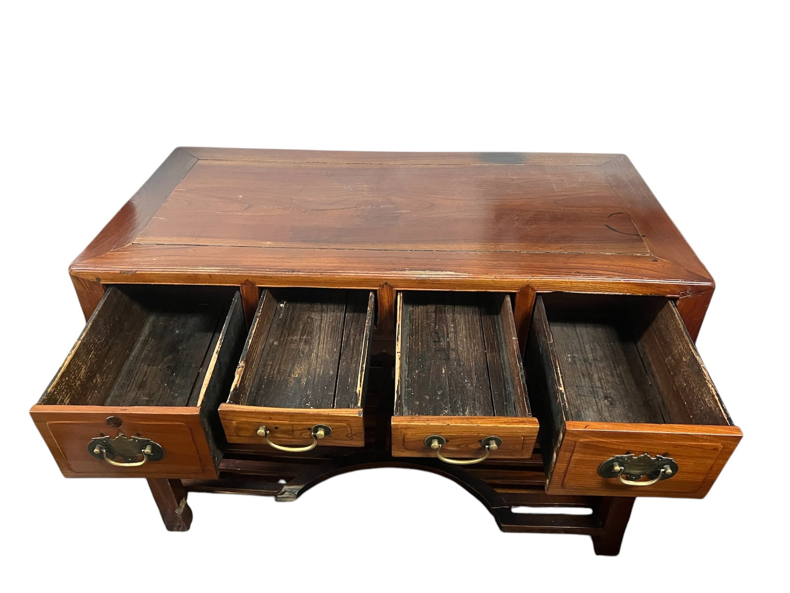 Chinese Carved Wooden Writing Desk - 8