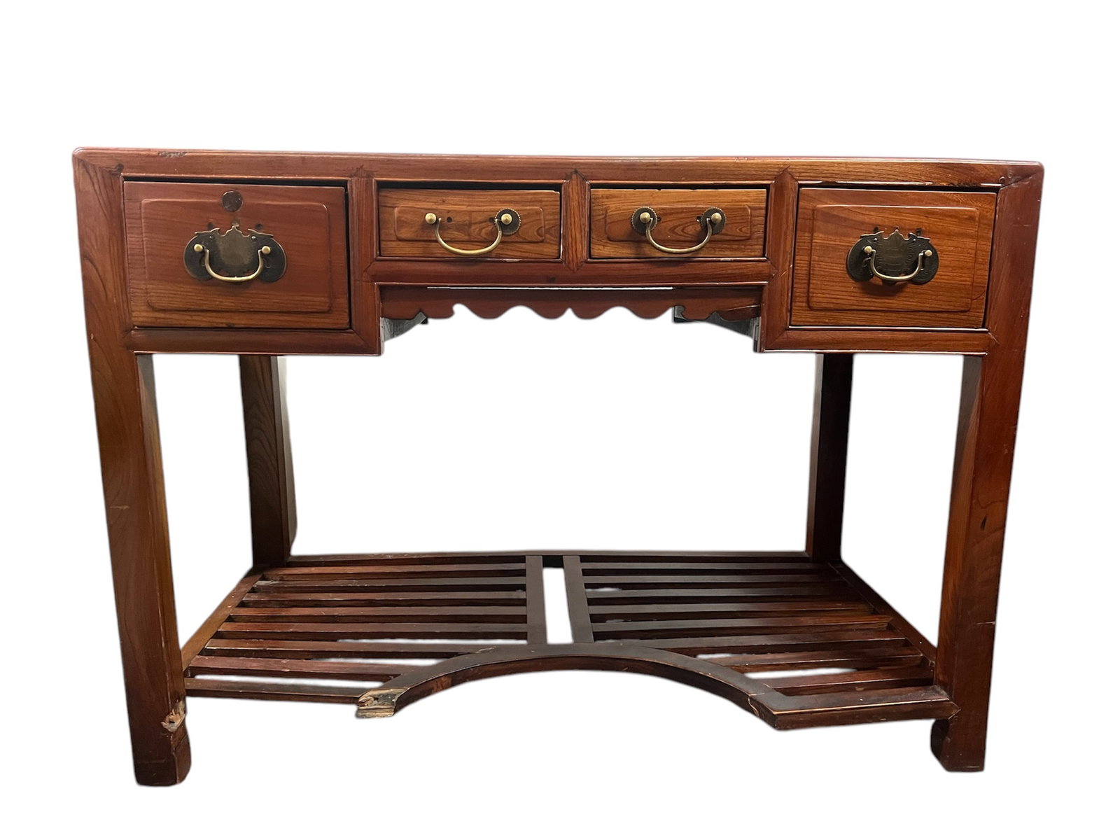 Chinese Carved Wooden Writing Desk - 9