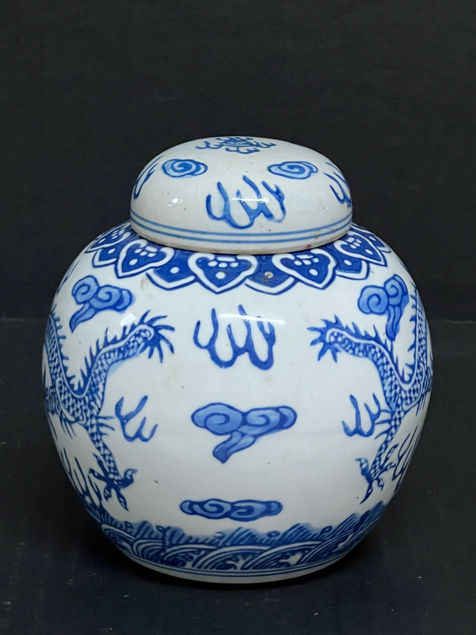 Porcelain Blue and White Bulb Vase - 4