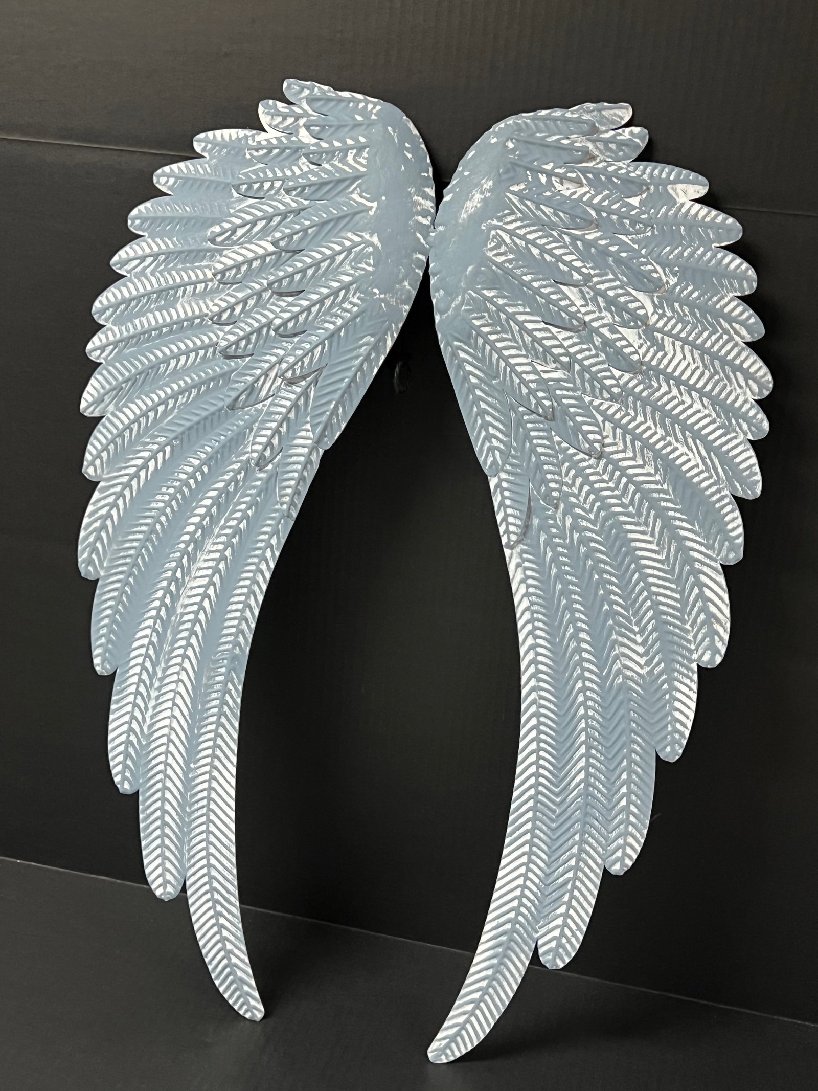 Painted Tin Metal Wings Sculpture - 2