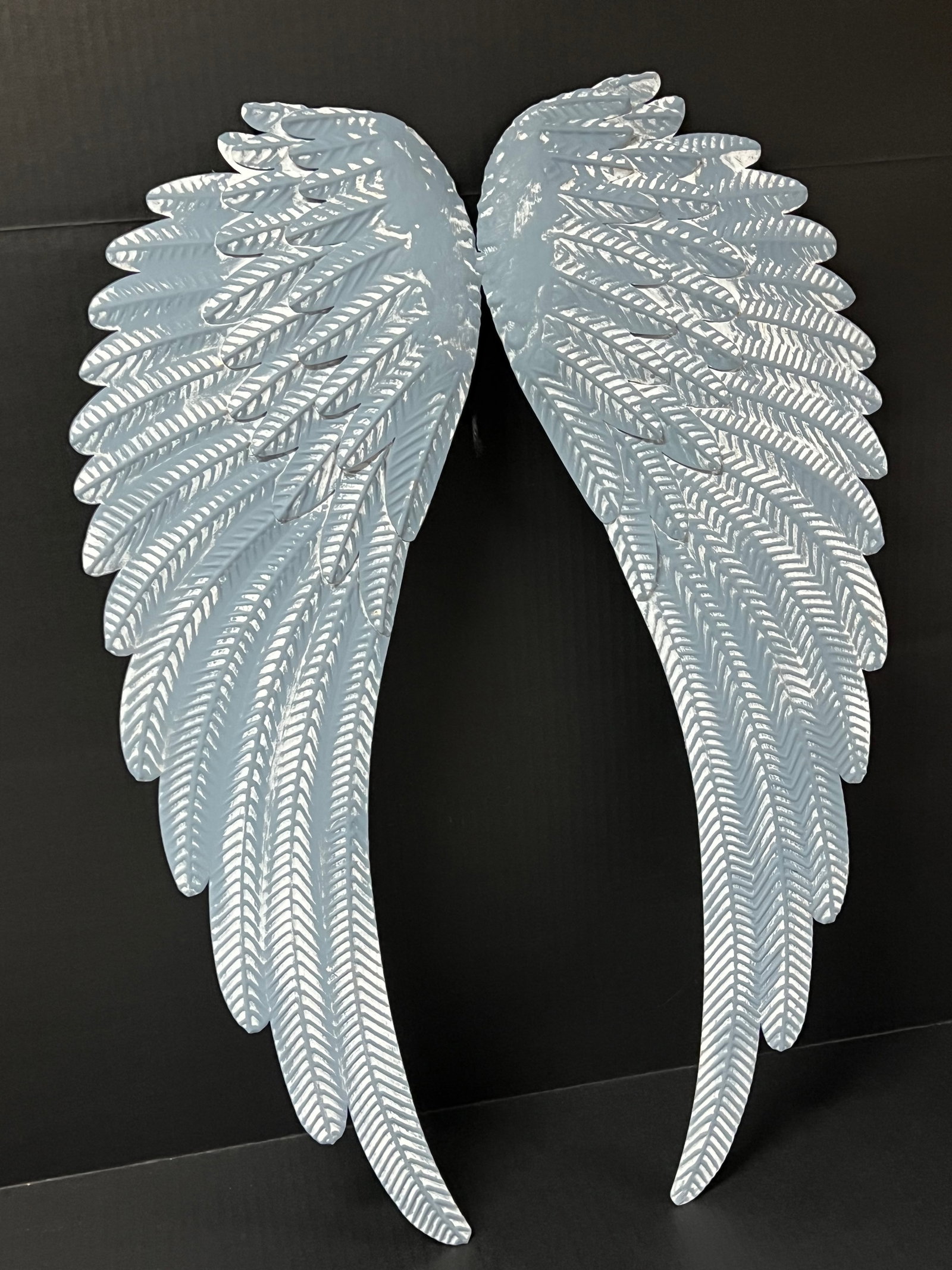 Painted Tin Metal Wings Sculpture - 3