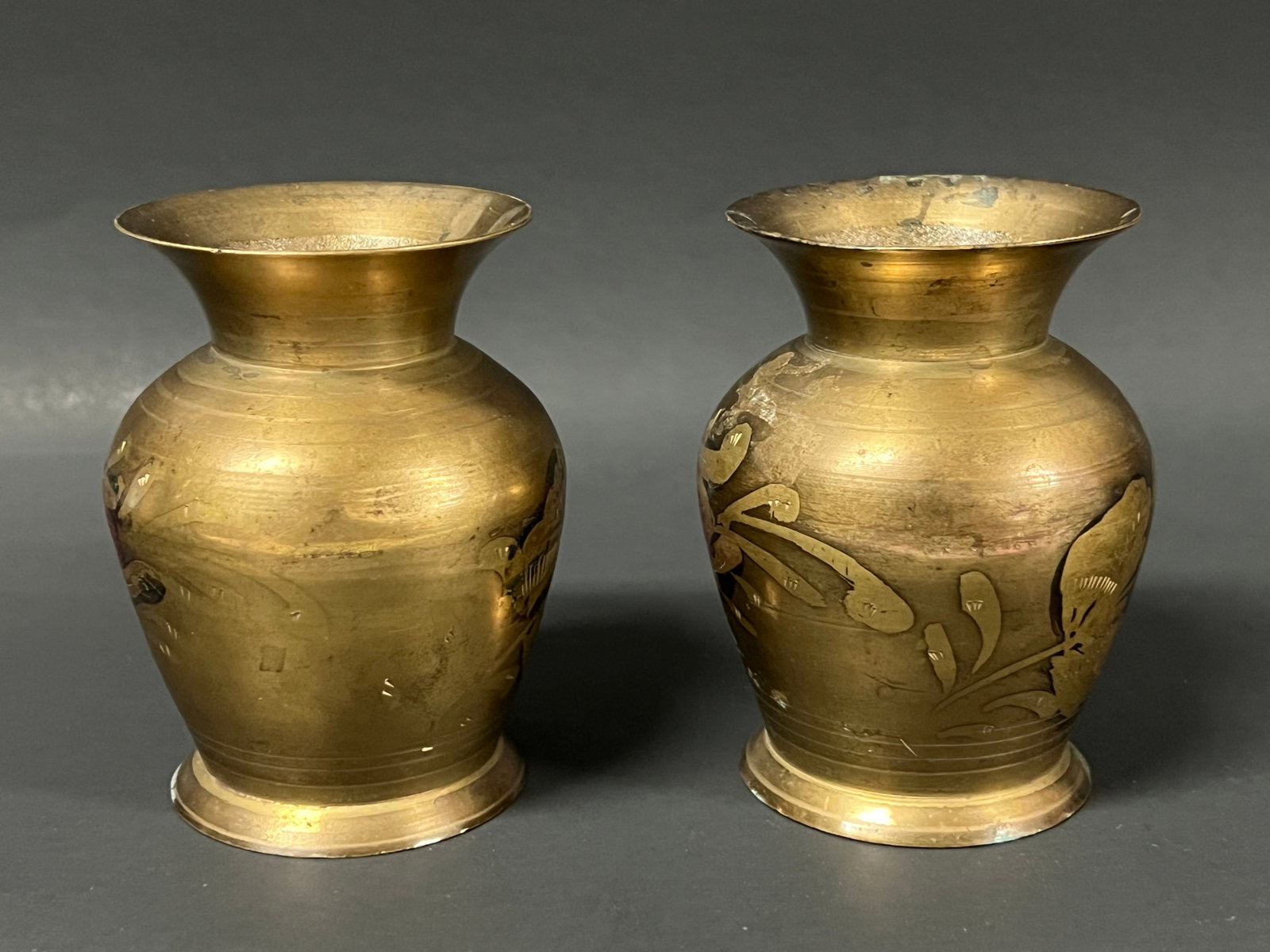 Pair of Vintage Islamic Brass Vase - 3