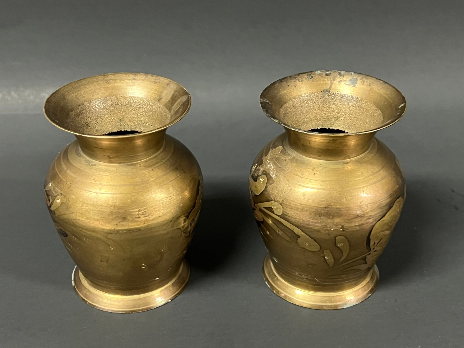 Pair of Vintage Islamic Brass Vase - 4