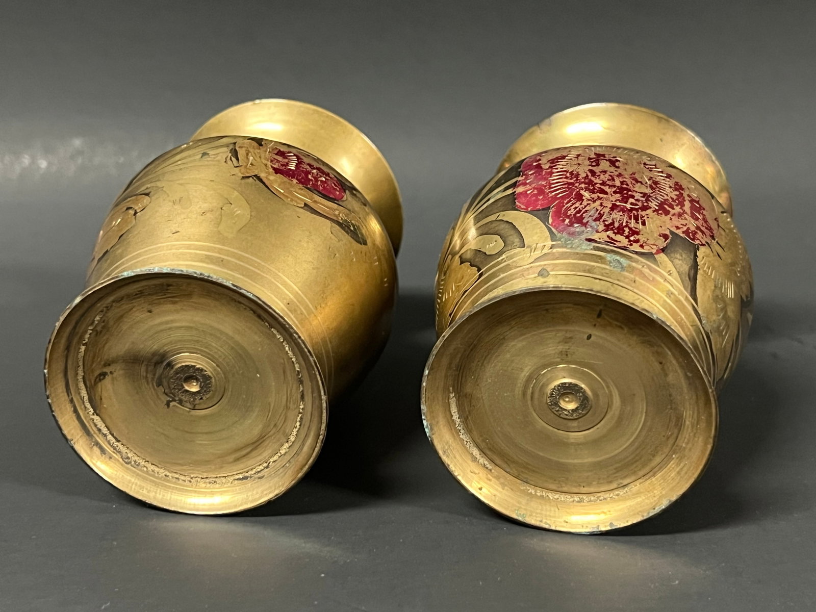 Pair of Vintage Islamic Brass Vase - 6