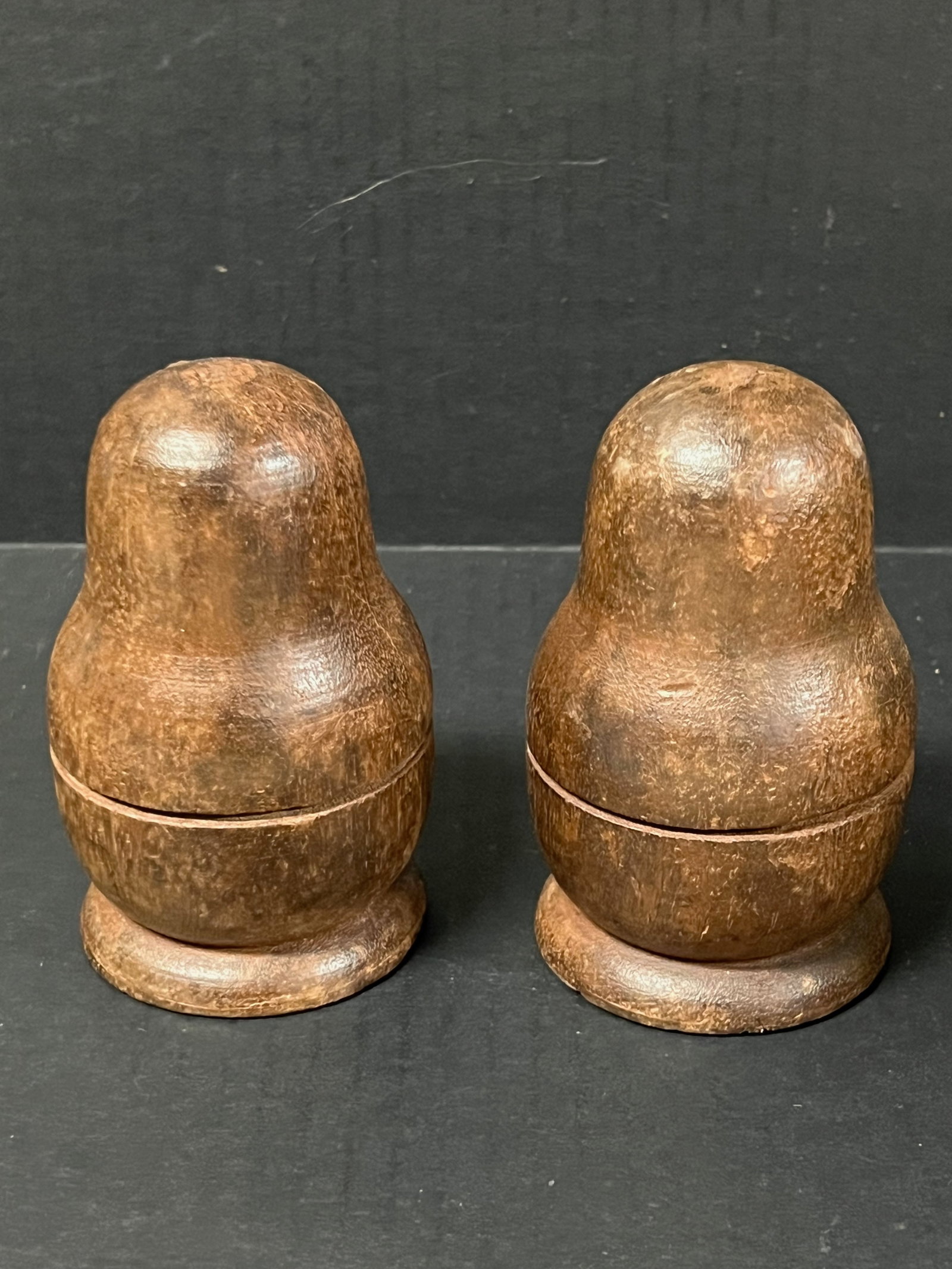 Pair of Carved Wooden Doll Sculpture - 5