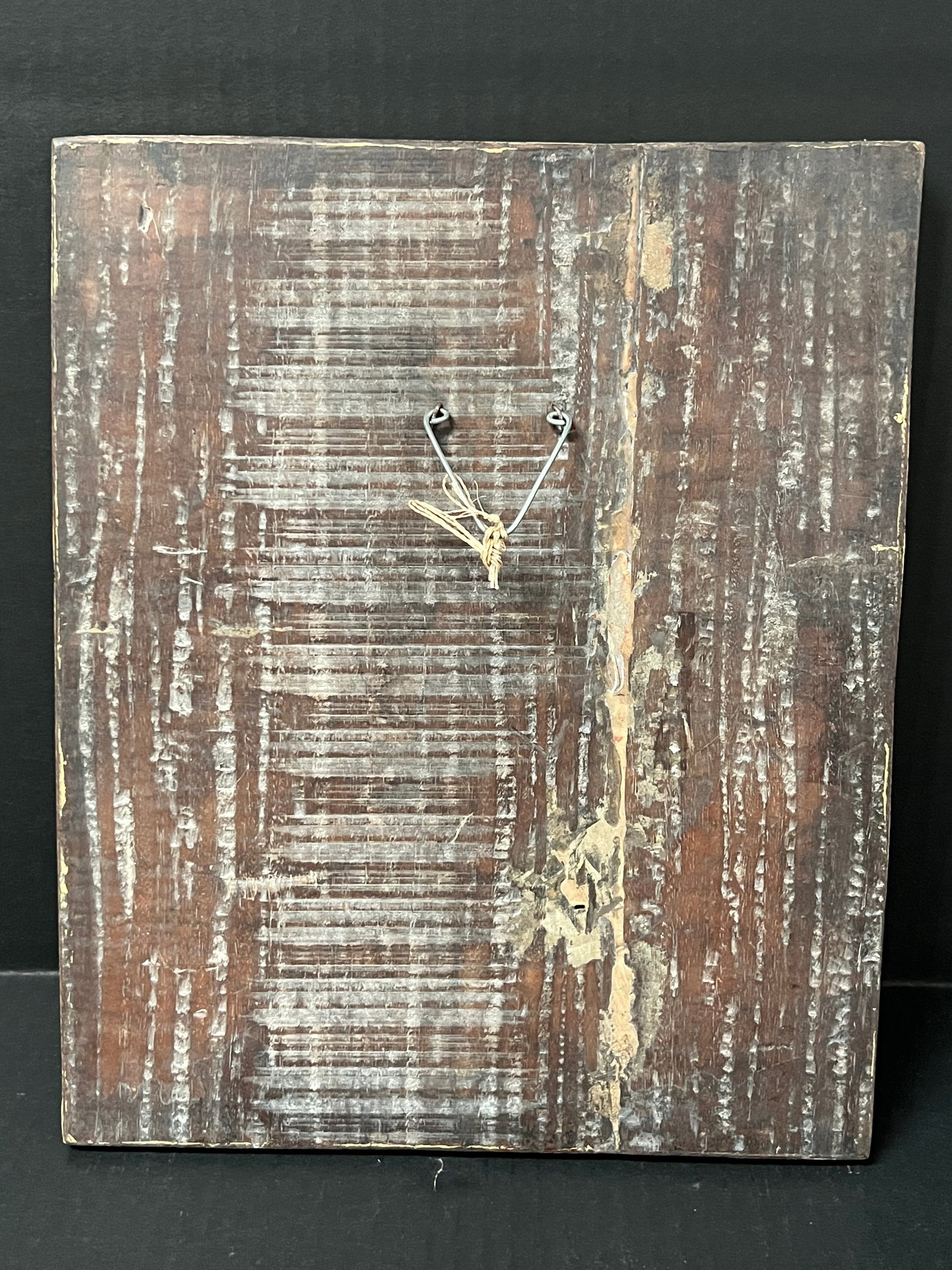 Carved Wood Religious Printed Icon - 7