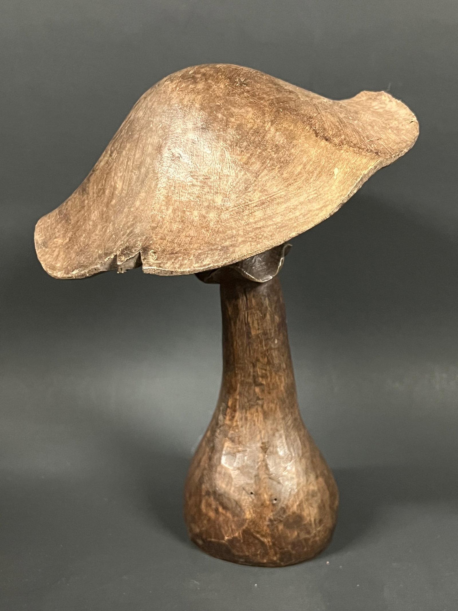 Carved Wood Mushroom Sculpture - 2