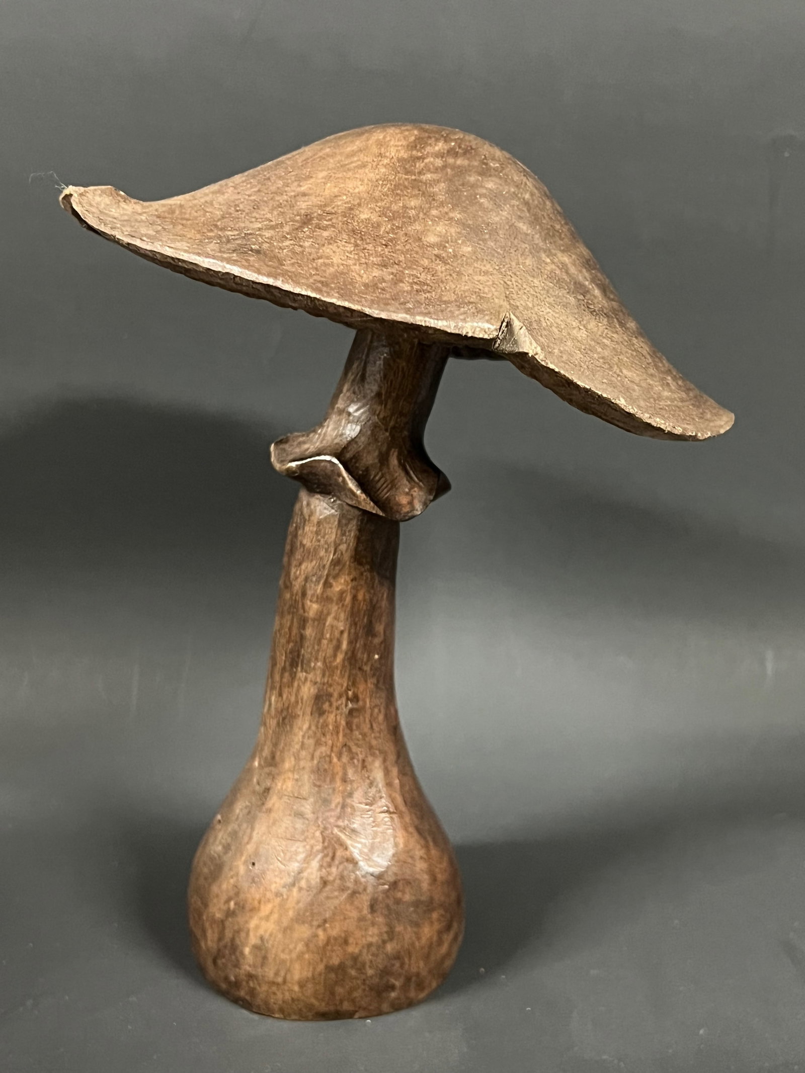 Carved Wood Mushroom Sculpture - 5