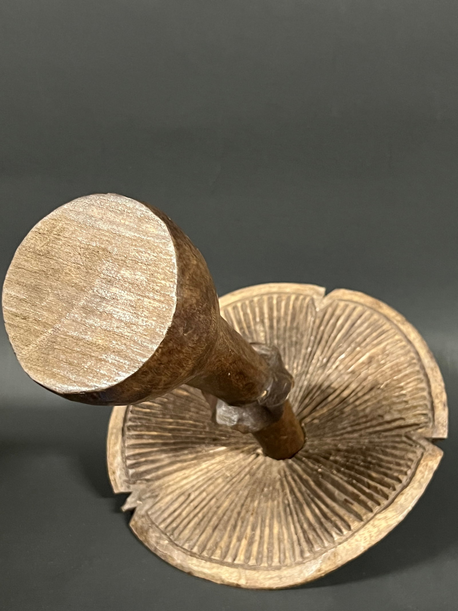 Carved Wood Mushroom Sculpture - 6