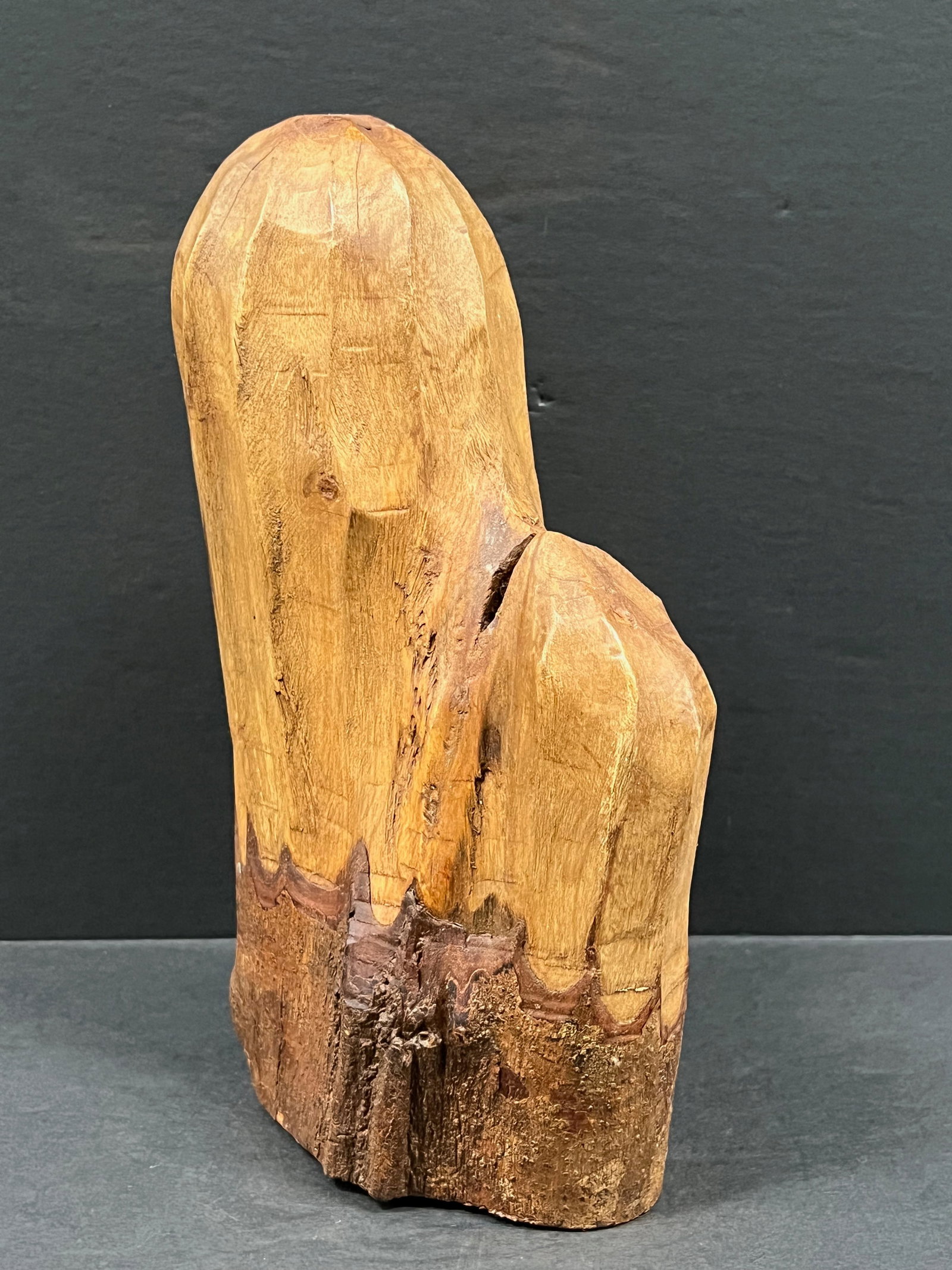 Carved Wood Cactus Tree Sculpture - 2