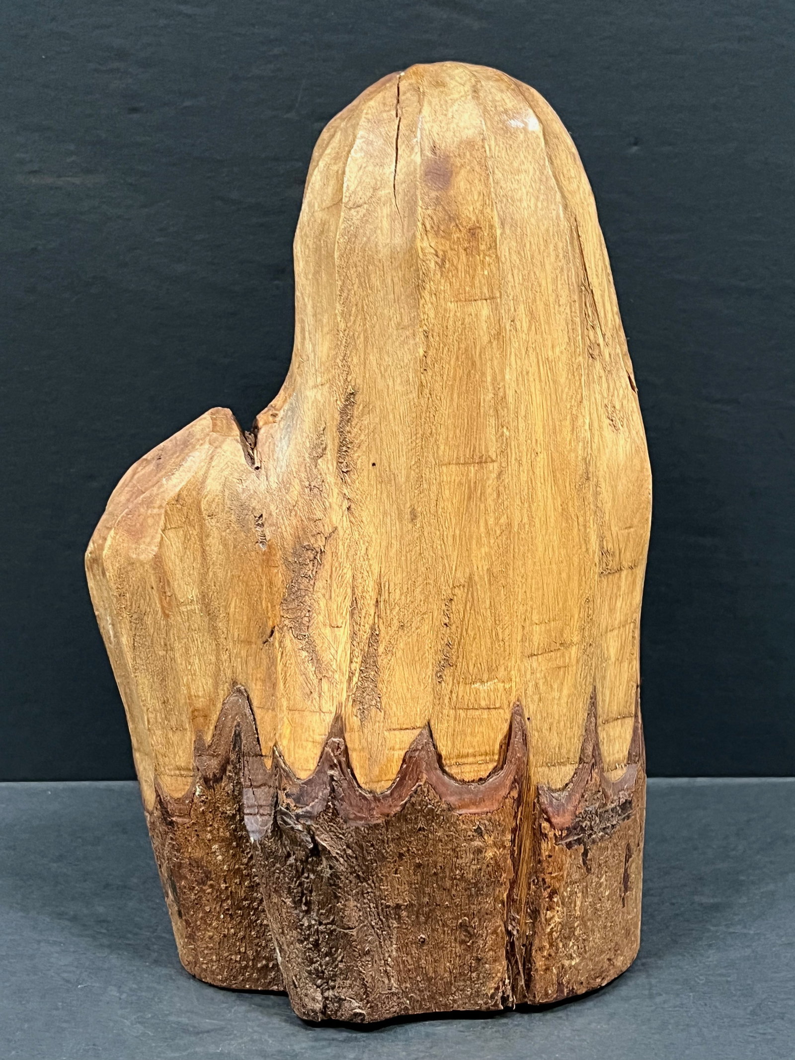 Carved Wood Cactus Tree Sculpture - 3