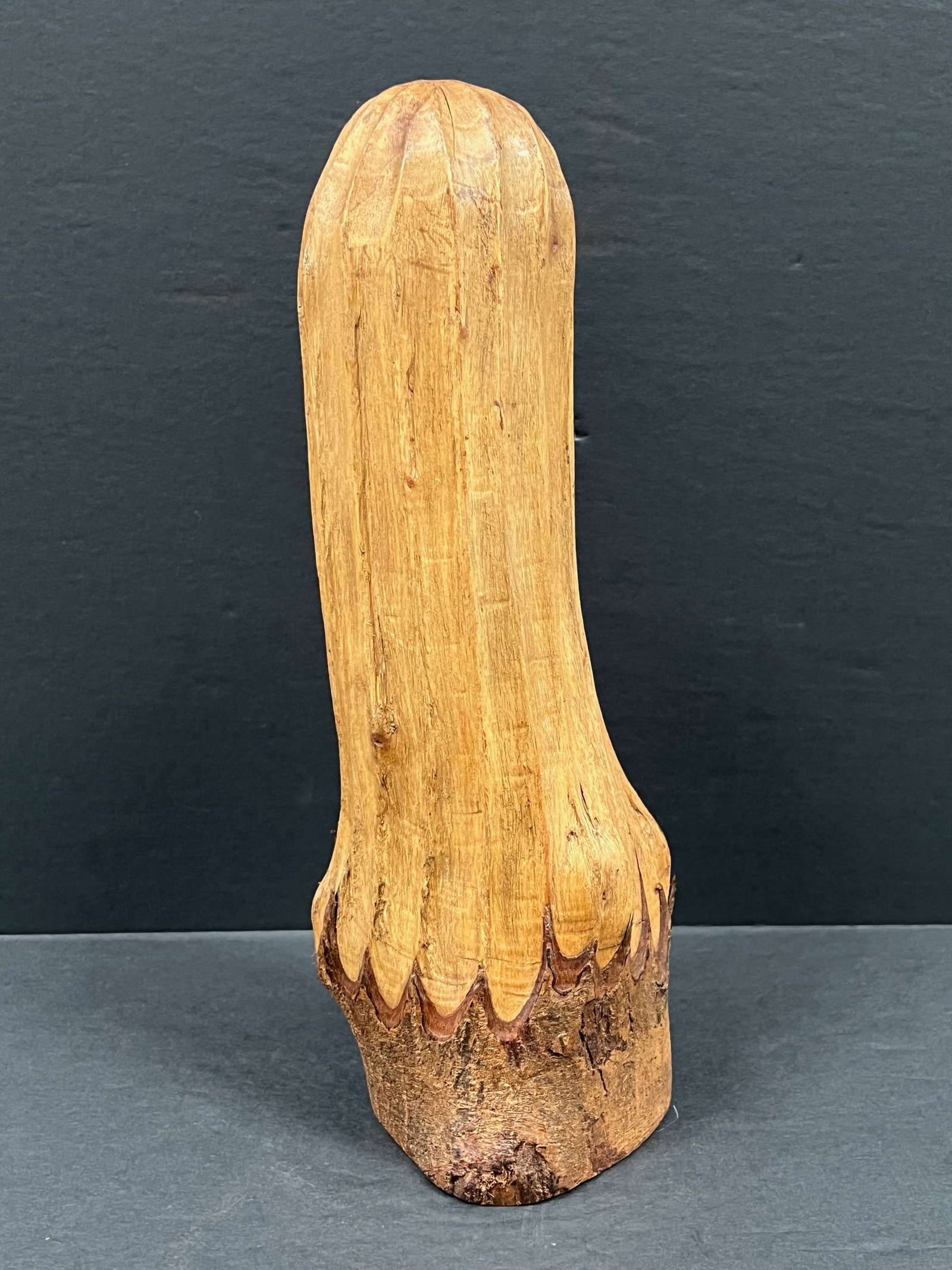 Carved Wood Cactus Tree Sculpture - 2