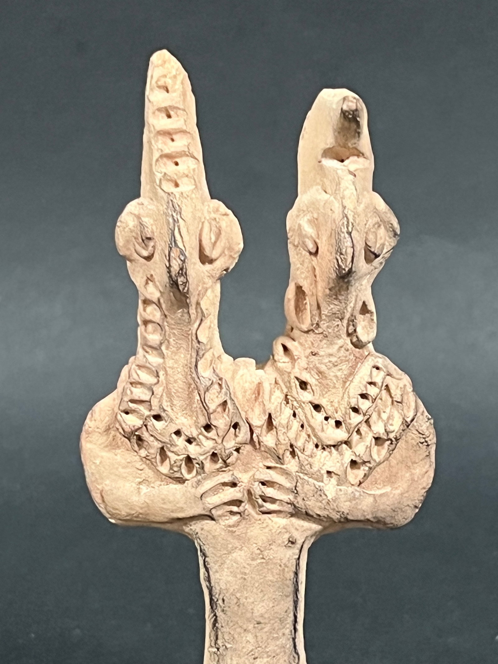 Roman Art Style Terra Cotta Double Headed Goddess Figure - 2