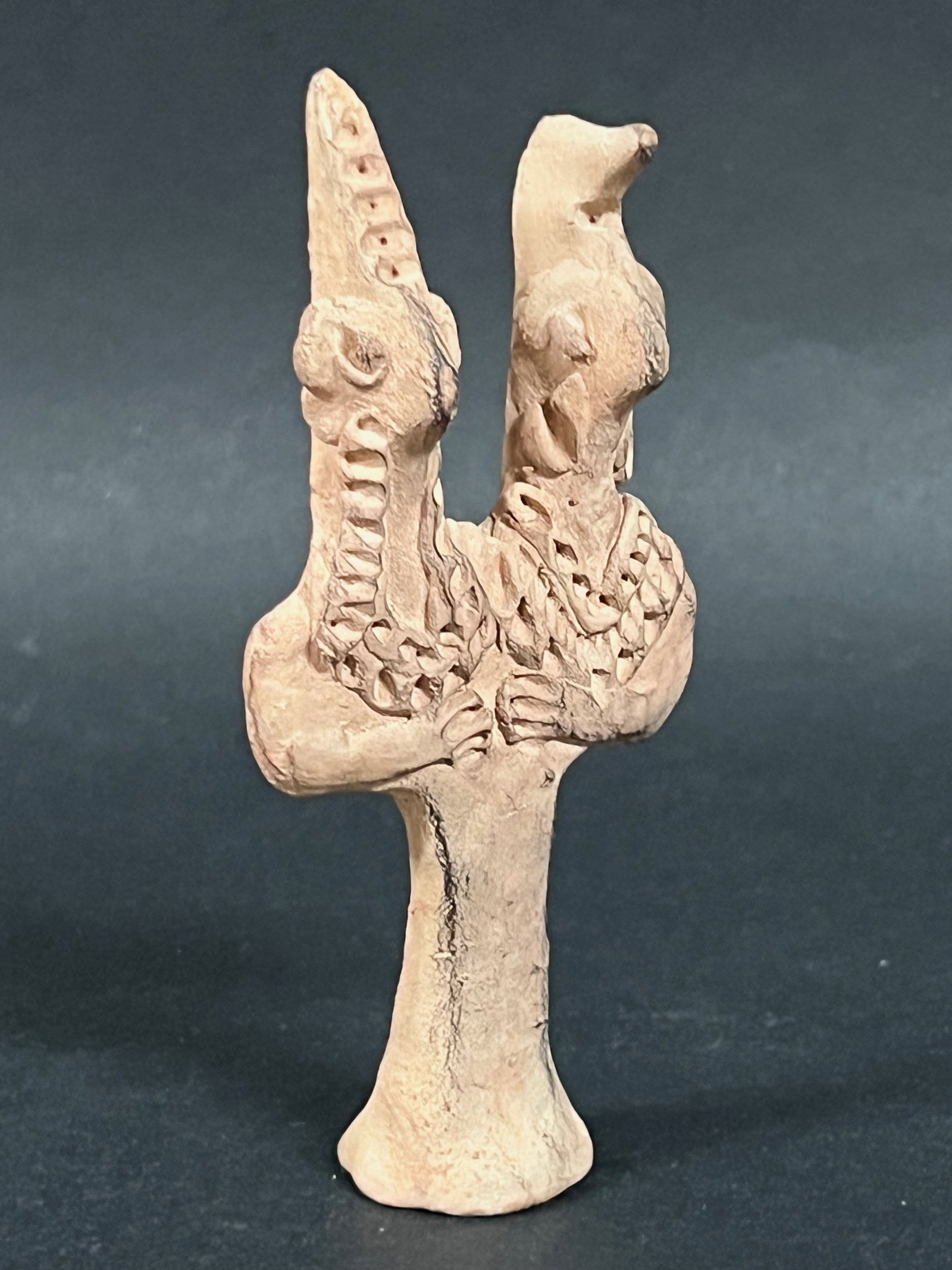 Roman Art Style Terra Cotta Double Headed Goddess Figure - 4