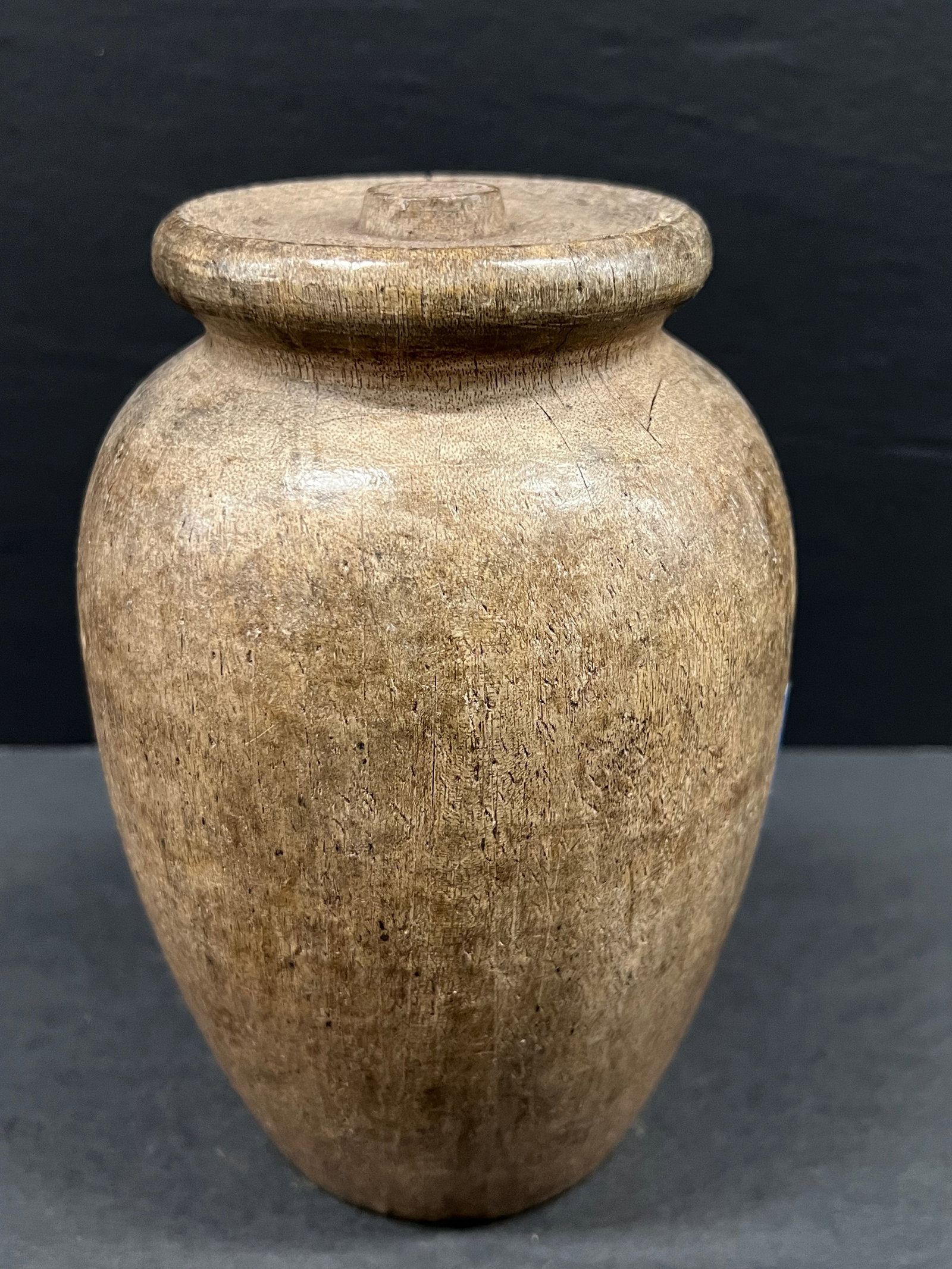 Carved Wood Urn Sculpture - 3