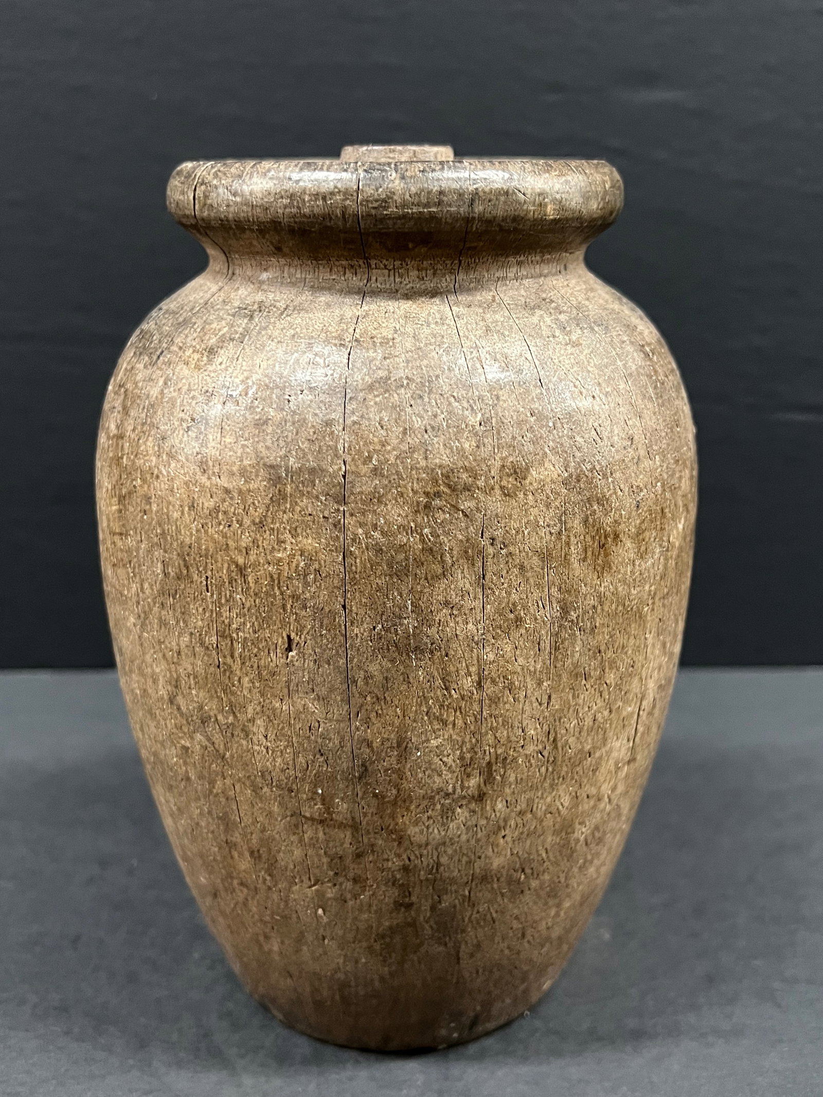 Carved Wood Urn Sculpture - 5