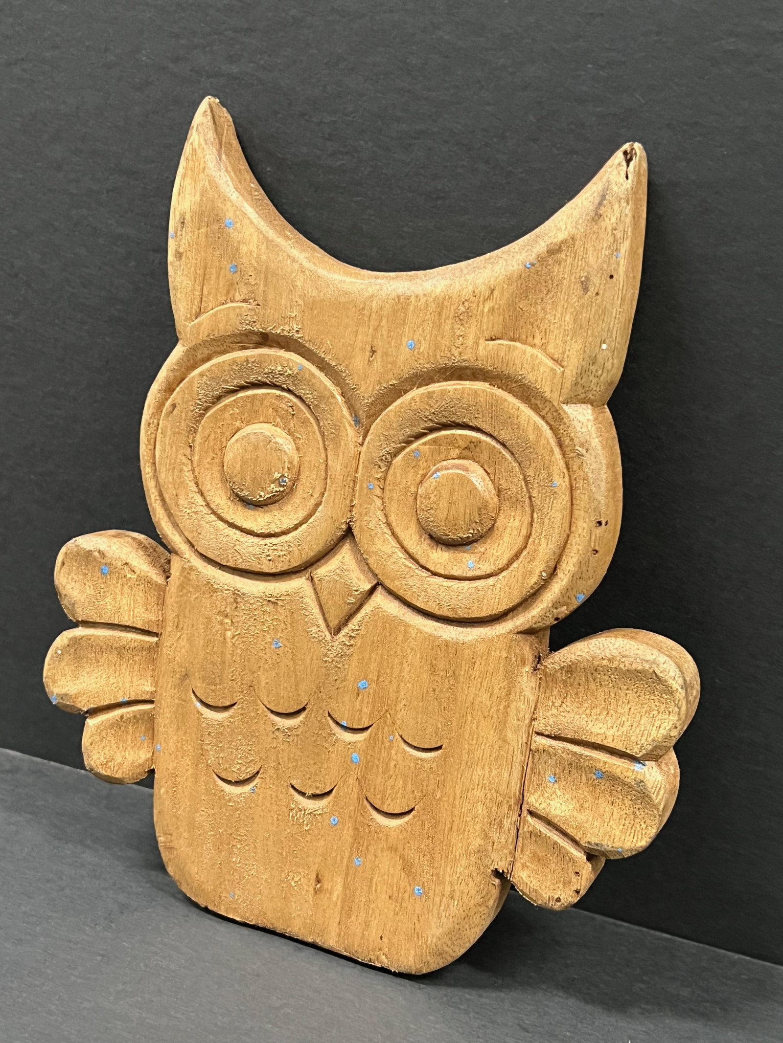Carved Wood Owl Sculpture - 5