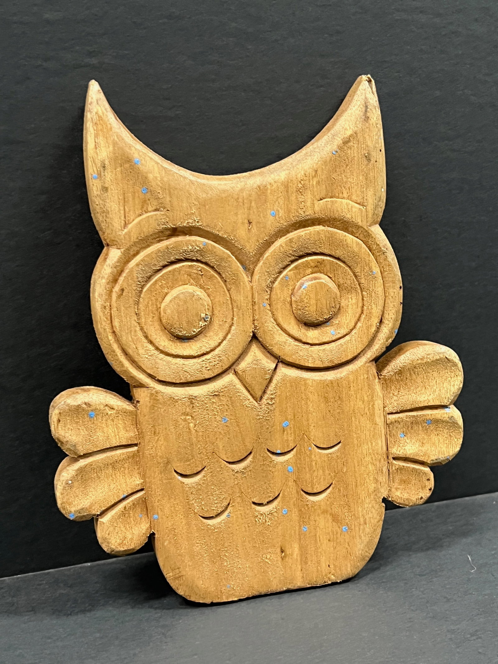 Carved Wood Owl Sculpture - 6