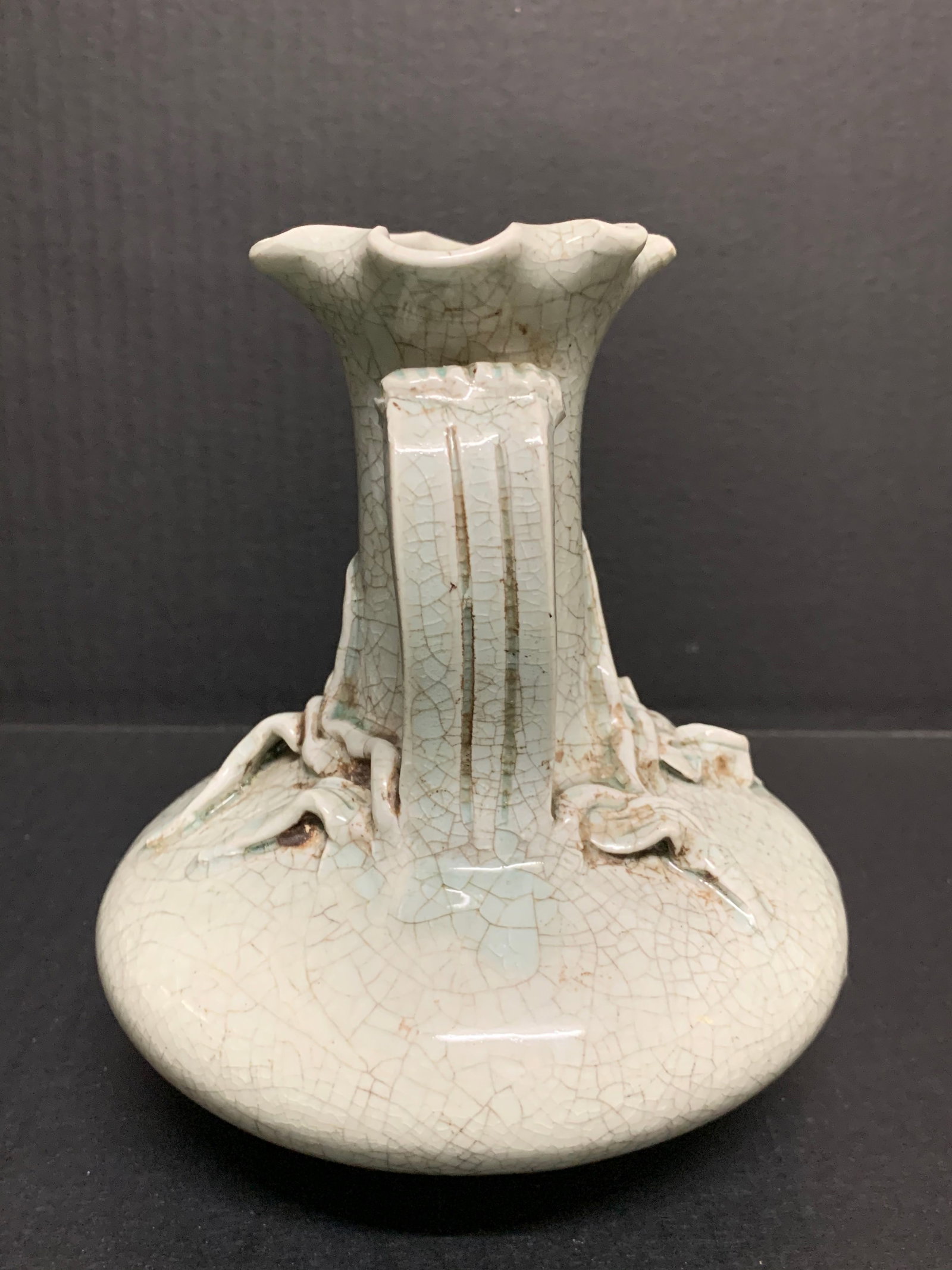 Chinese Art White Carckled Porcelain Water Pot - 4