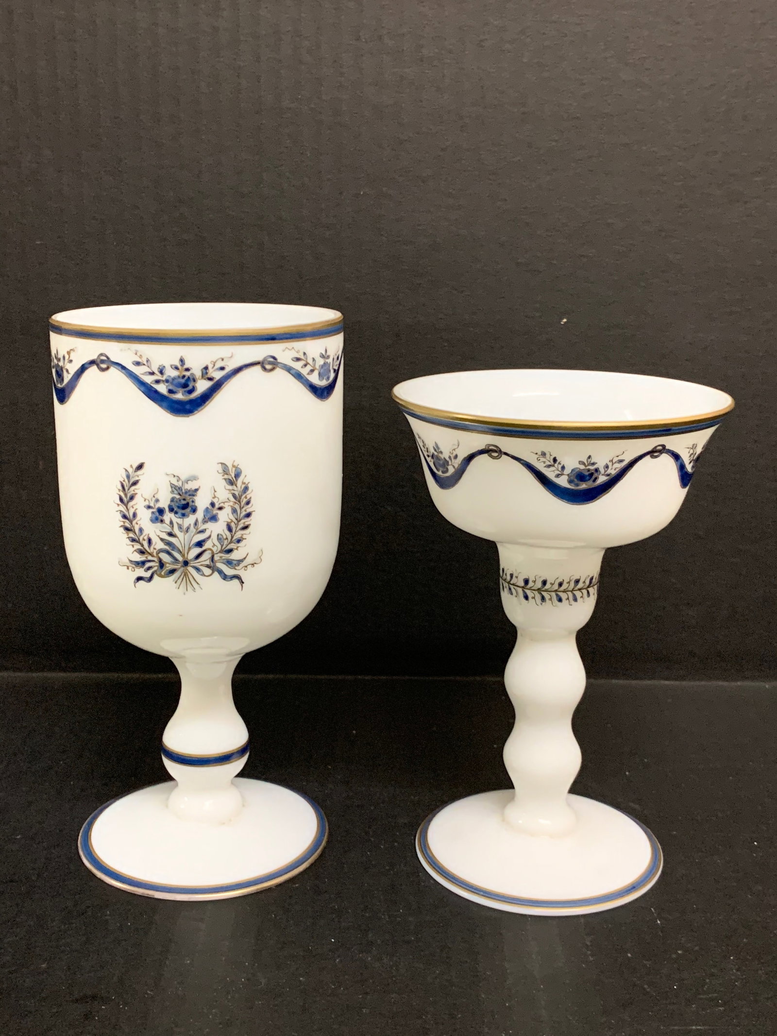 Vintage Pair of Frosted Glass: Title: Vintage Pair of Frosted Glass Description: Vintage Pair of Frosted Glass Date/Period: Late 20th Century Materials: Glass Size: 7" h x 3.5" w Reserve: $60.00 Shipping: Domestic: Flat-rate of