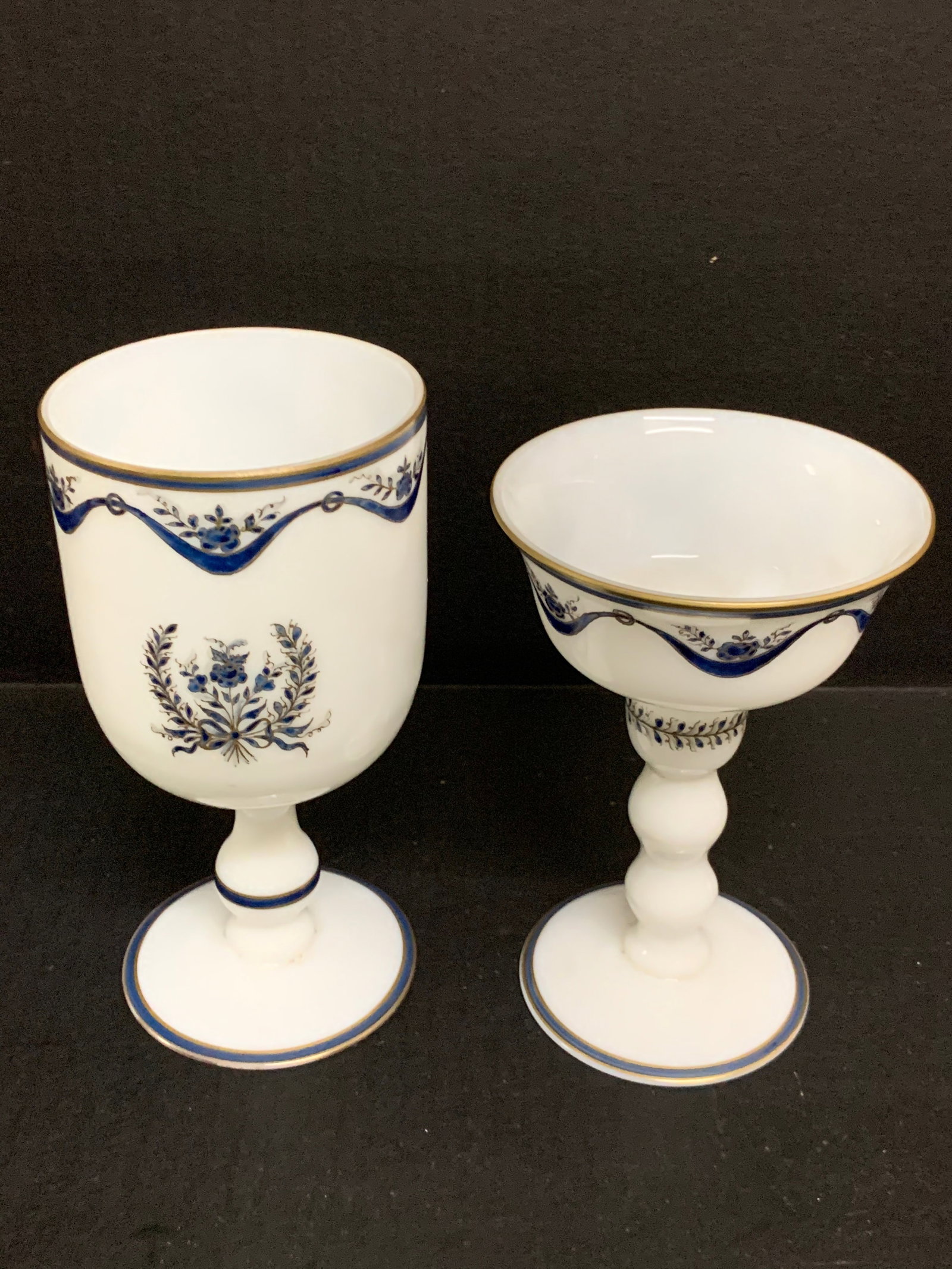 Vintage Pair of Frosted Glass - 2