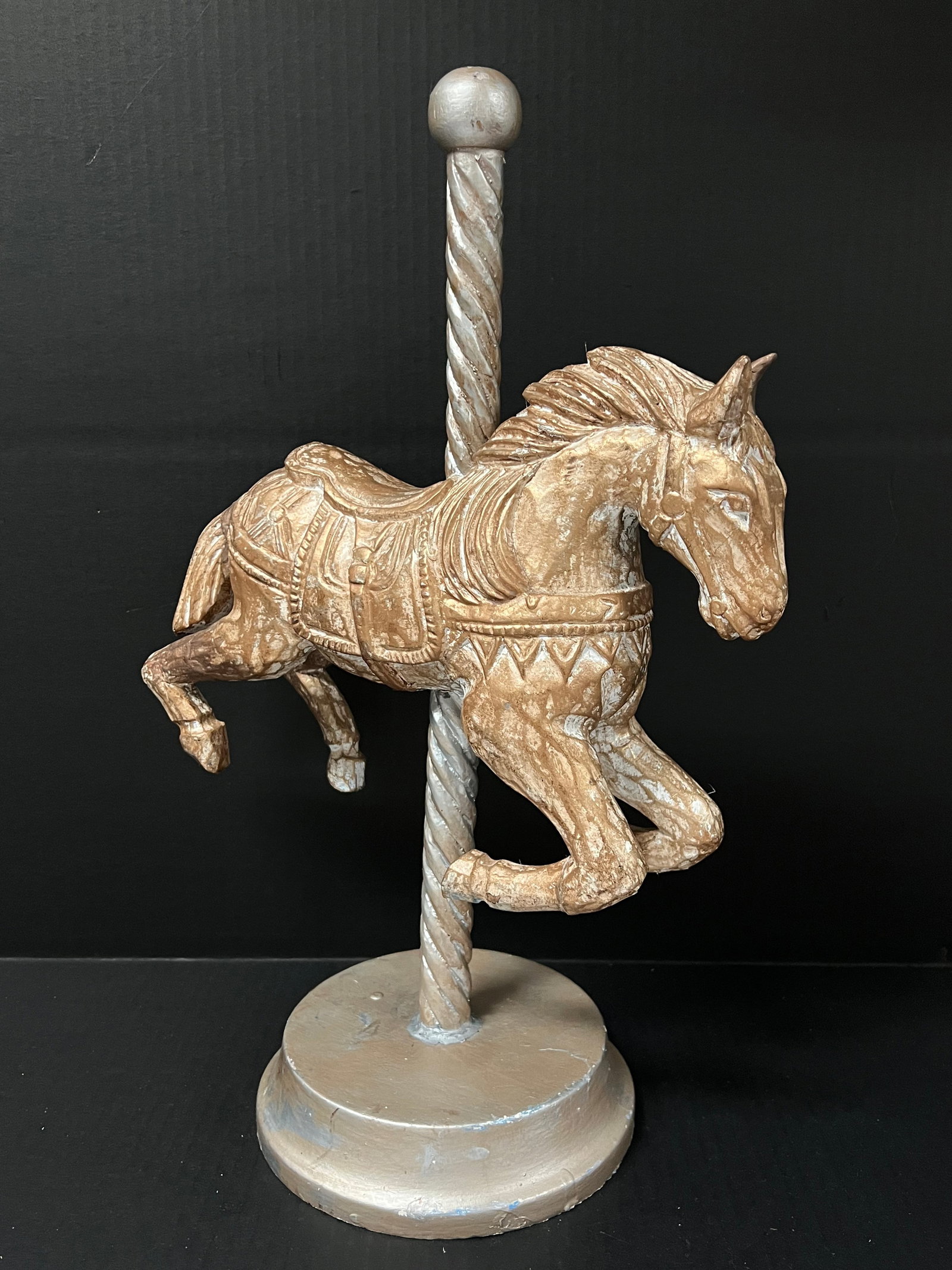 Vintage Folk Art Horse Carousel Sculpture - 2