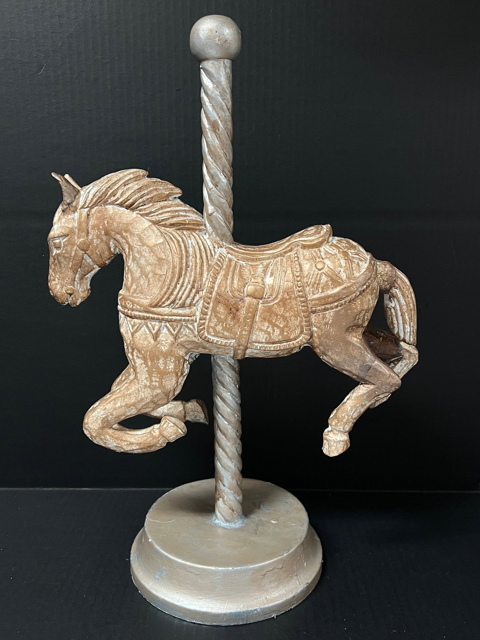 Vintage Folk Art Horse Carousel Sculpture - 3