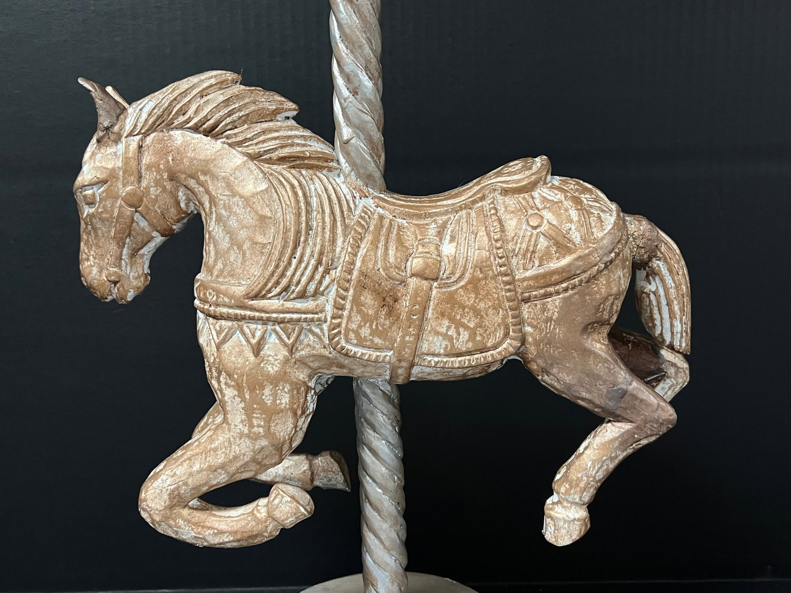 Vintage Folk Art Horse Carousel Sculpture - 4