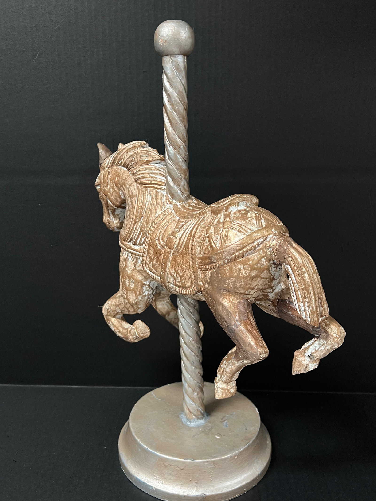 Vintage Folk Art Horse Carousel Sculpture - 5